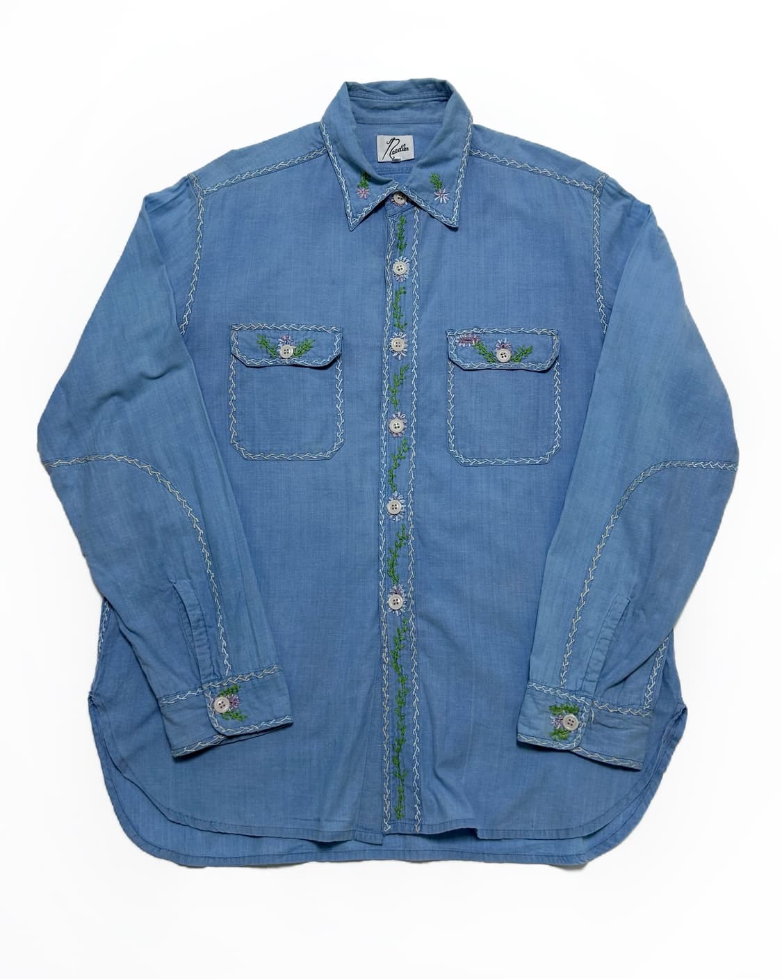 (M) 니들스 꽃 자수 데님셔츠 상품이미지1