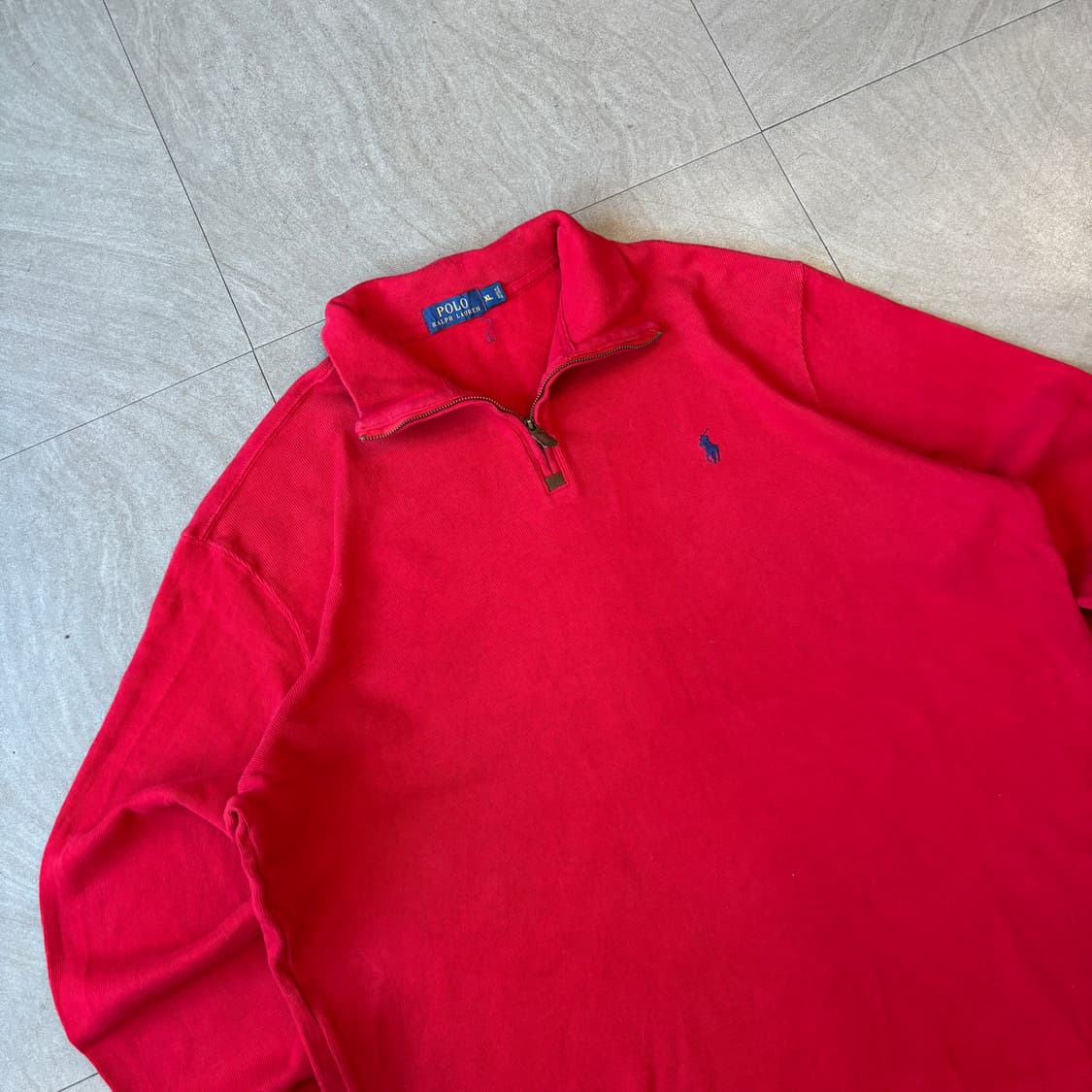 폴로 정품 레드 반집업 니트 상품이미지2