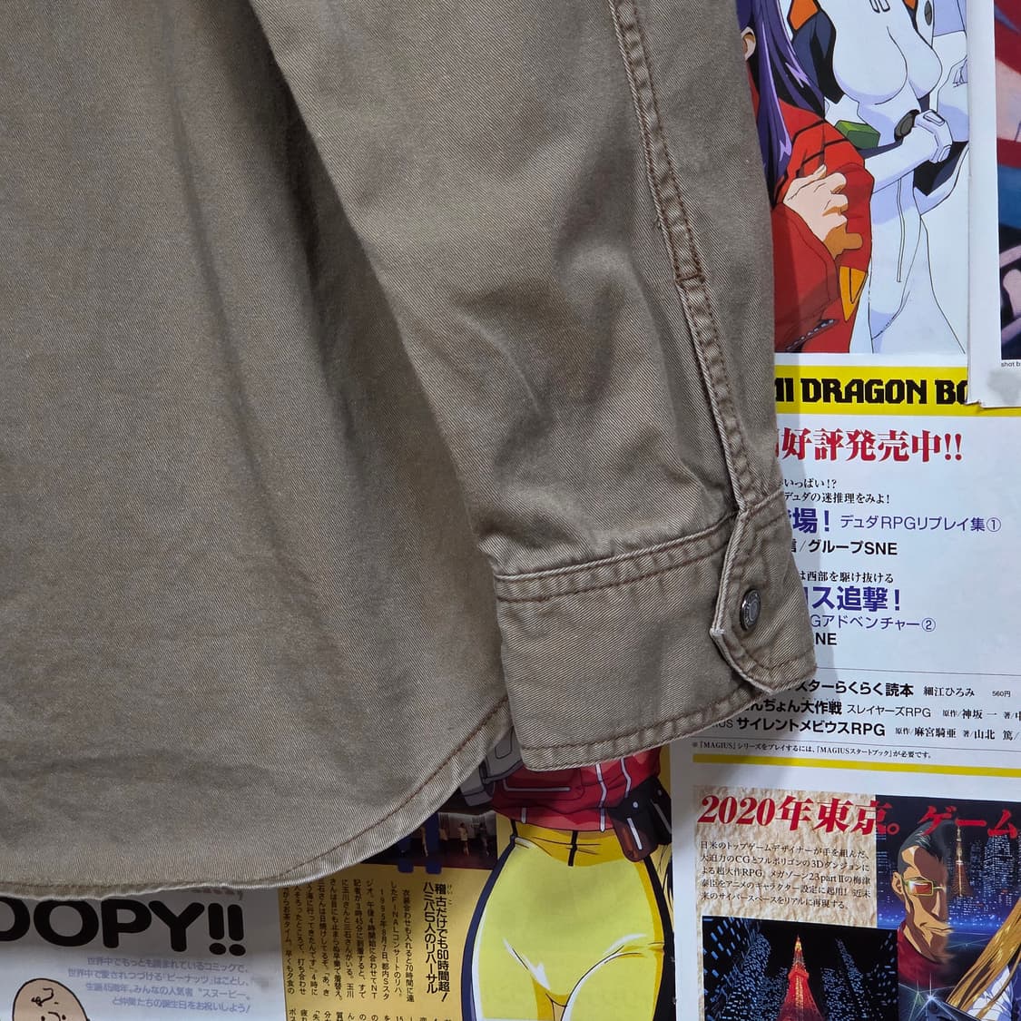 JPN 절개라인 투포켓 브라운 워크 셔츠 상품이미지7