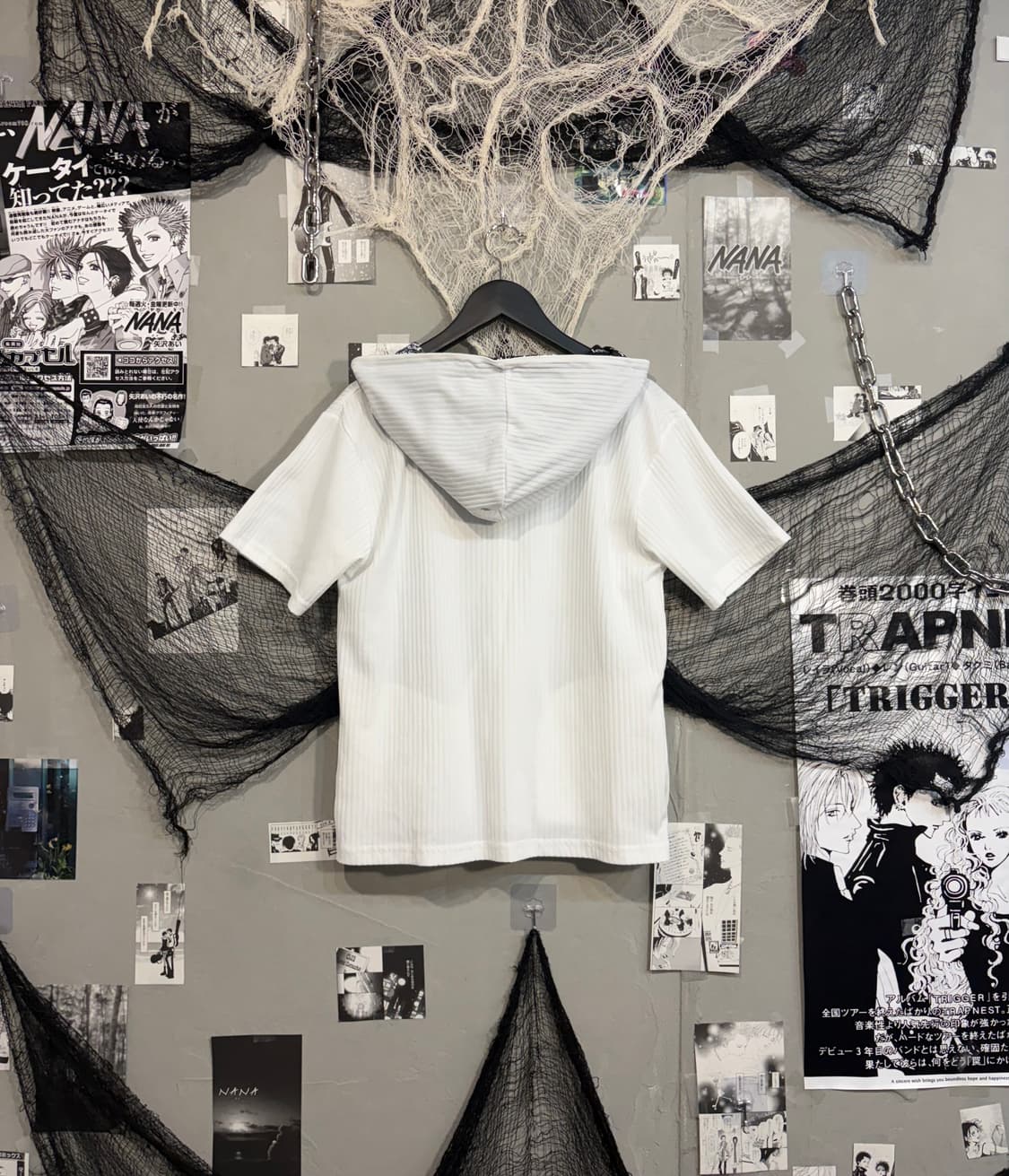 PUNK lettering halfsleeve hood zip up 상품이미지5