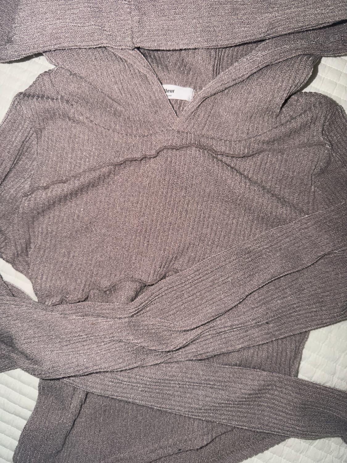 사선 숏 골지 후드티 hoodie 상품이미지2