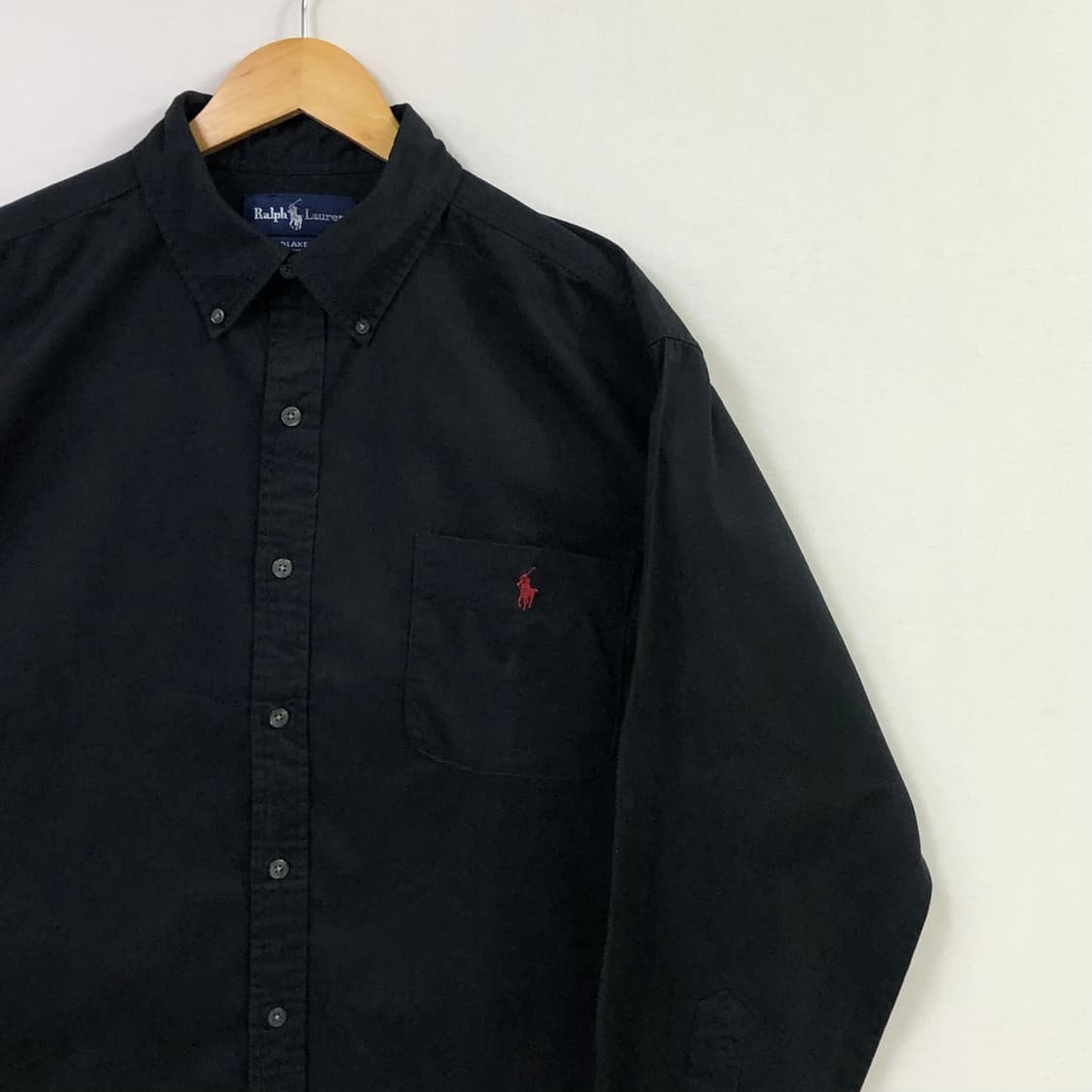 105 폴로 블랙 솔리드코튼 셔츠 상품이미지1