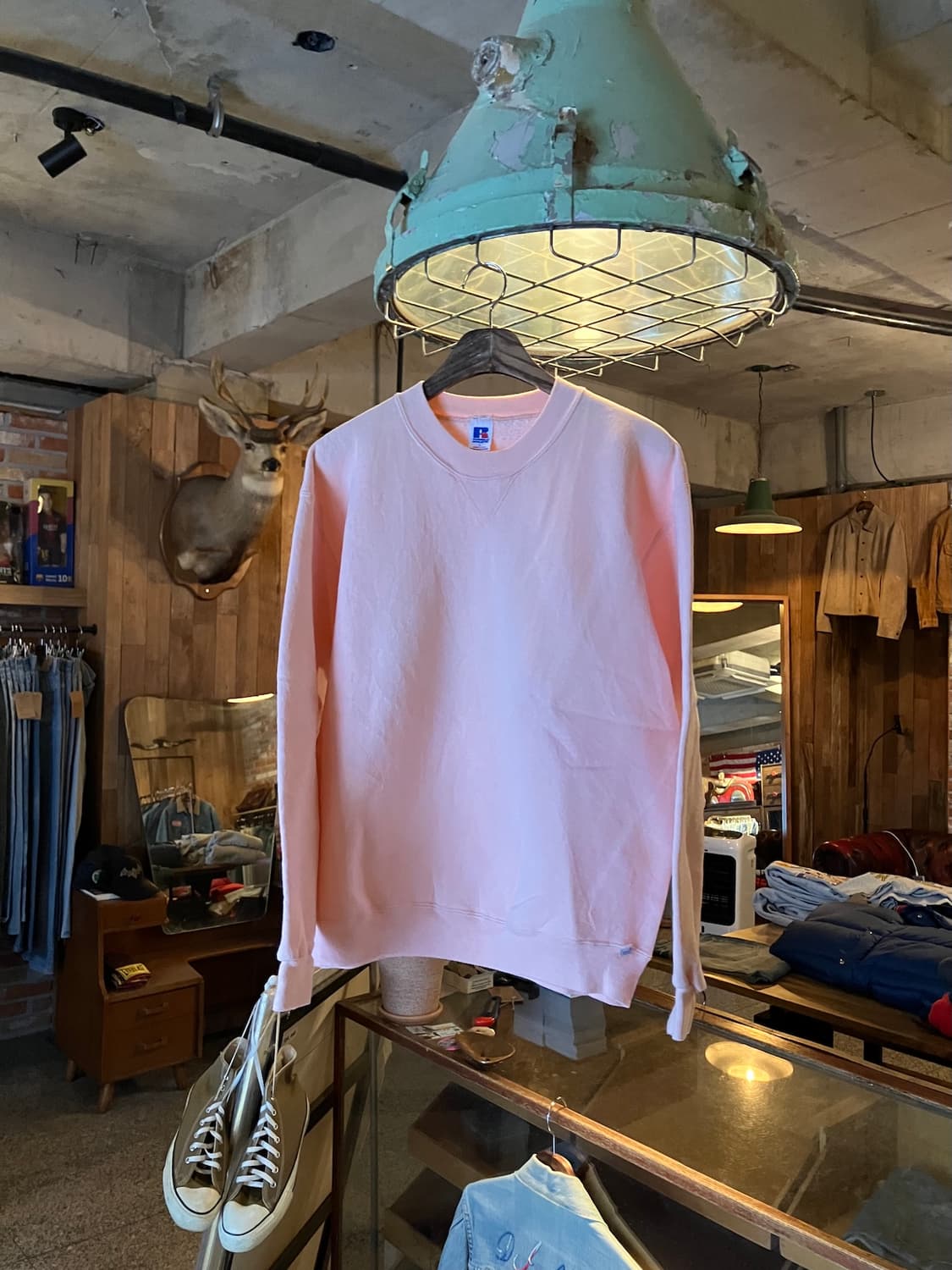 80s USA 빈티지 러셀 플레인 스웻 셔츠 맨투맨 상품이미지1