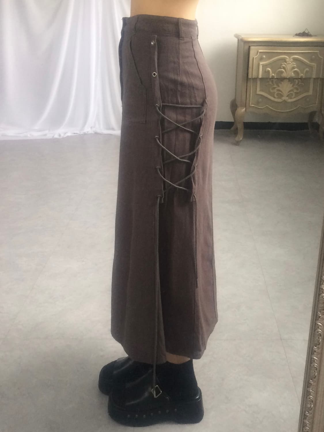 Side lace up point skirt 상품이미지6