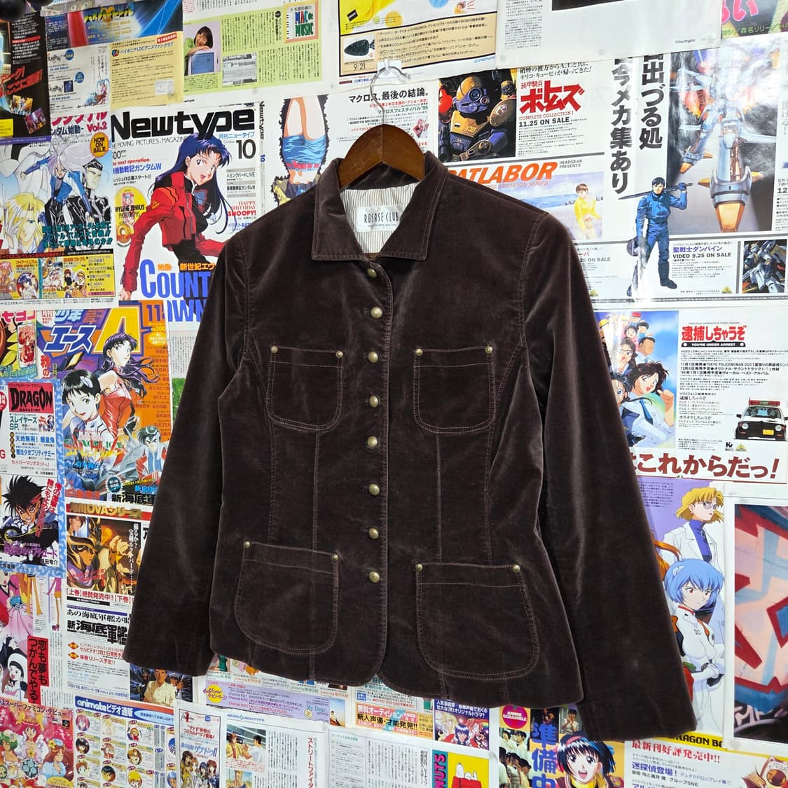 JPN 빈티지 버튼 브라운 벨벳 자켓 상품이미지2