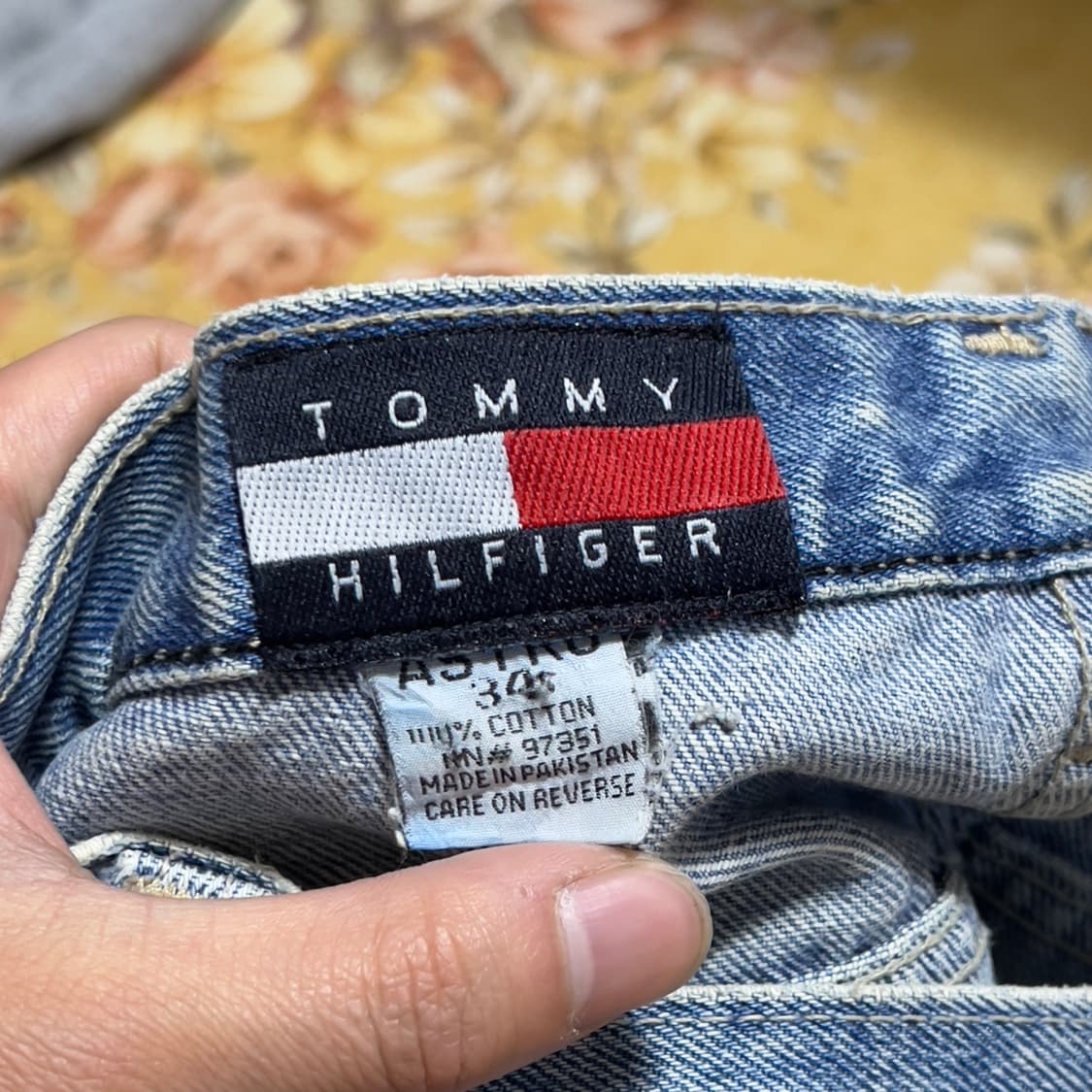 90s 타미힐피거 빅패치 카펜터 데님 쇼츠 상품이미지8