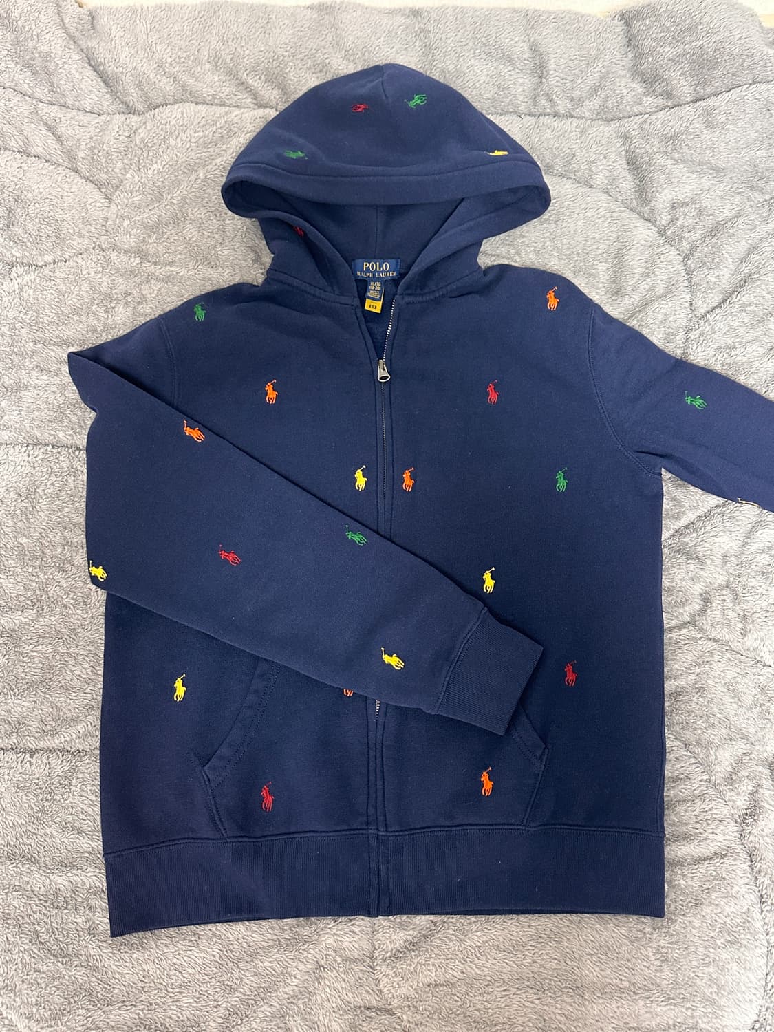 폴로 멀티로고 후드집업 네이비 S-M 상품이미지1