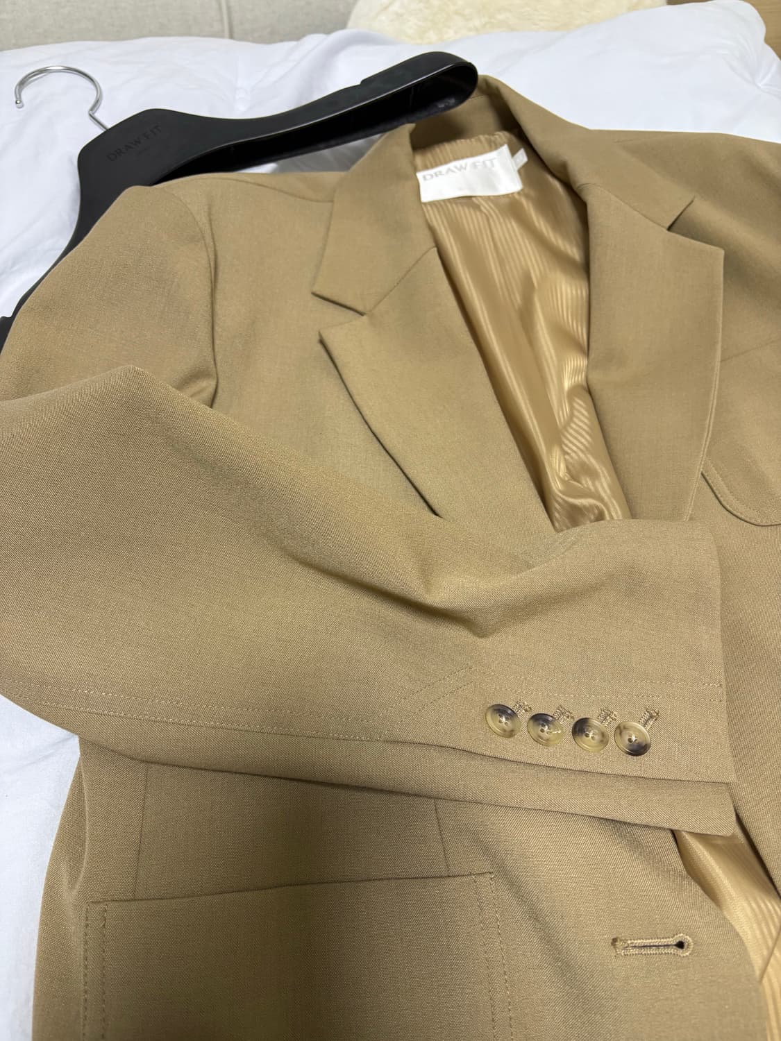 드로우핏우먼 베이지 오버핏 자켓 상품이미지4