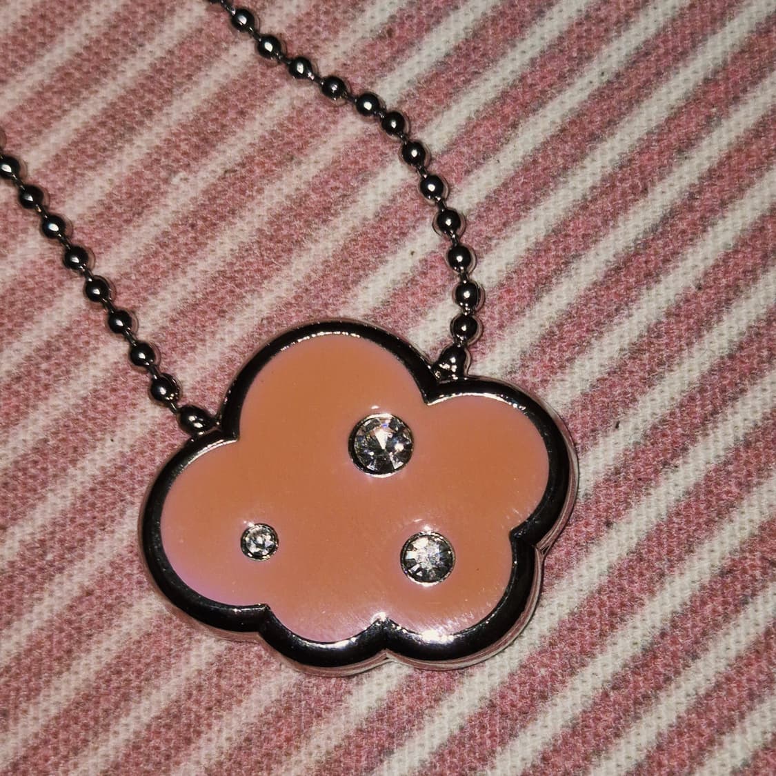 00s 프랑스 꾸레쥬 코랄 큐빅 구름 목걸이 상품이미지10