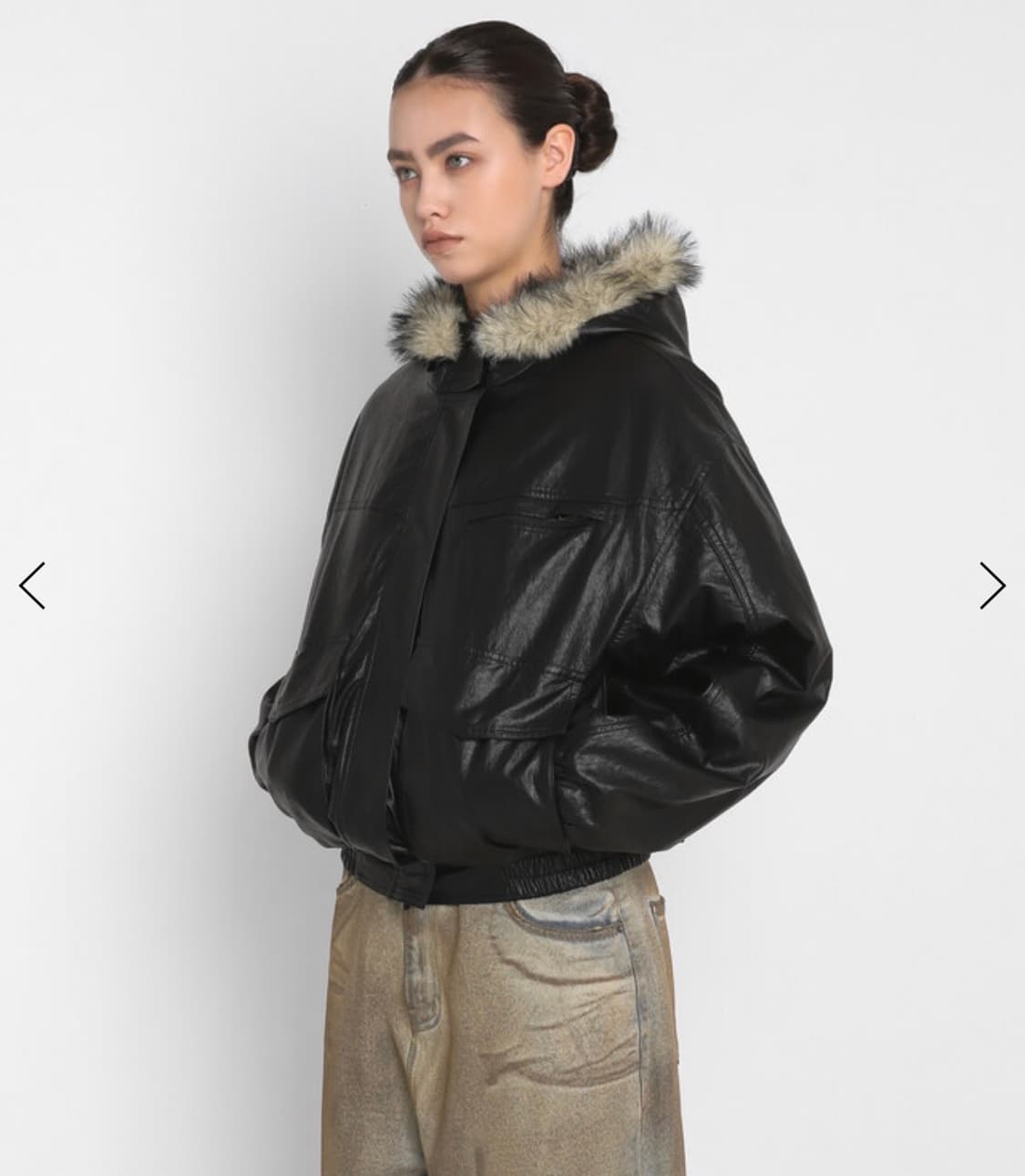 SANDRIC 리버시블 퍼 레더 점퍼 (거의 새상품) 1회 착용  상품이미지3