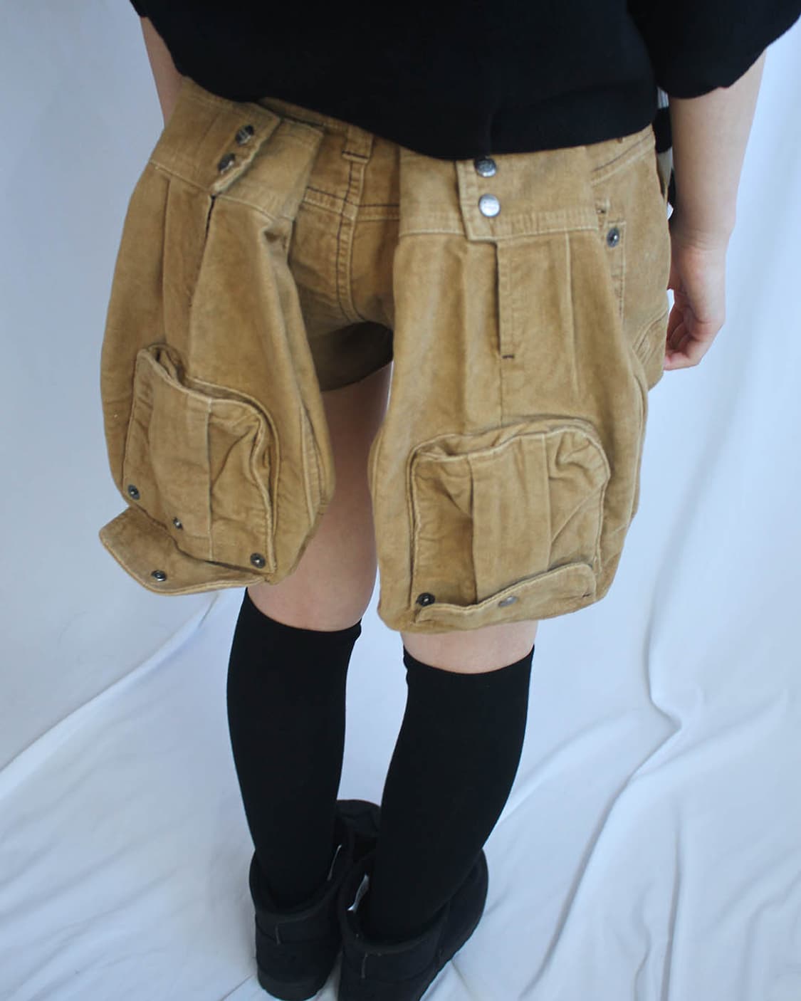 Cargo micro B-ear ochre shorts 상품이미지6