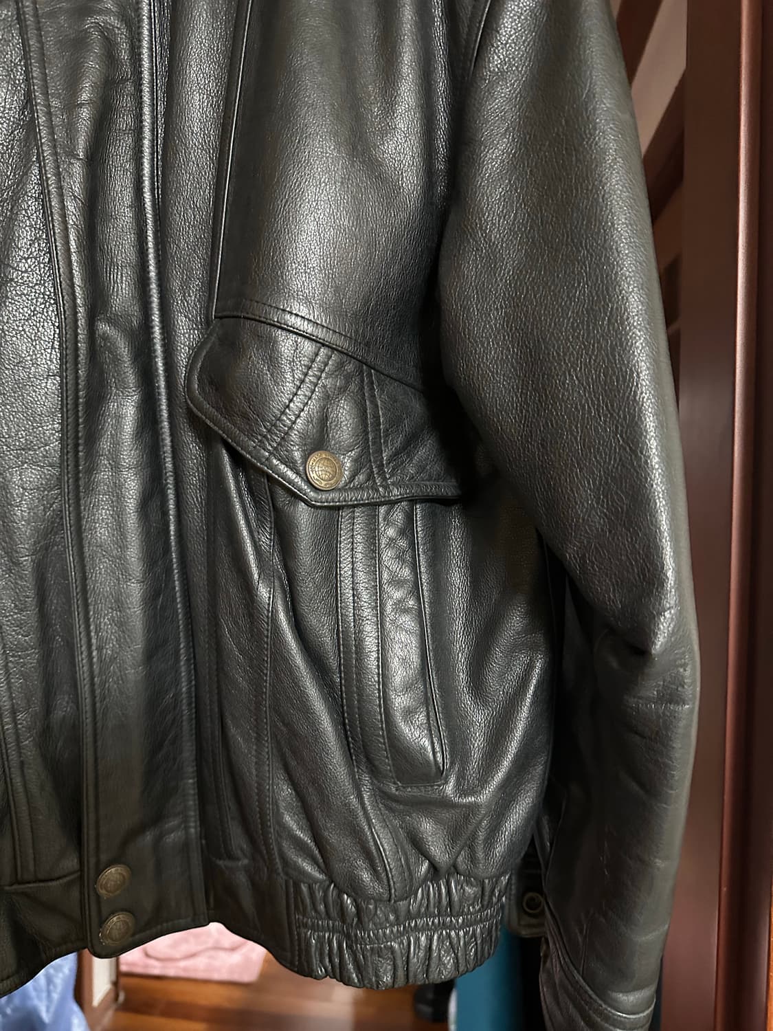 빈티지 양가죽 블루종 블랙 XL 사이즈 상품이미지2