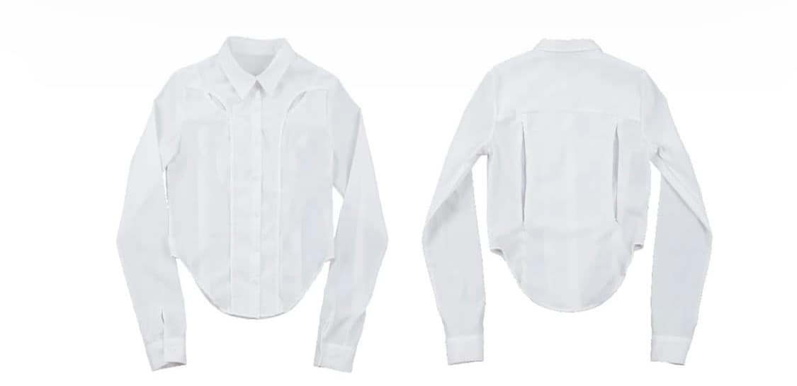 OJOS Chest Hole Nylon Shirt / White 상품이미지1