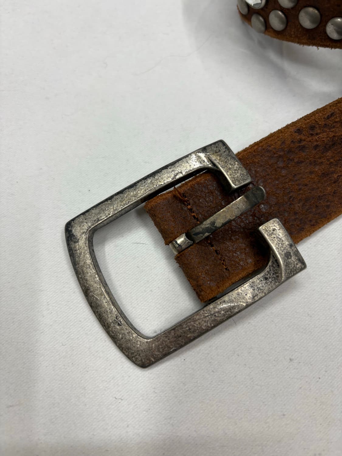 빈티지 브라운 레더 웨스턴 스터드 벨트 상품이미지5