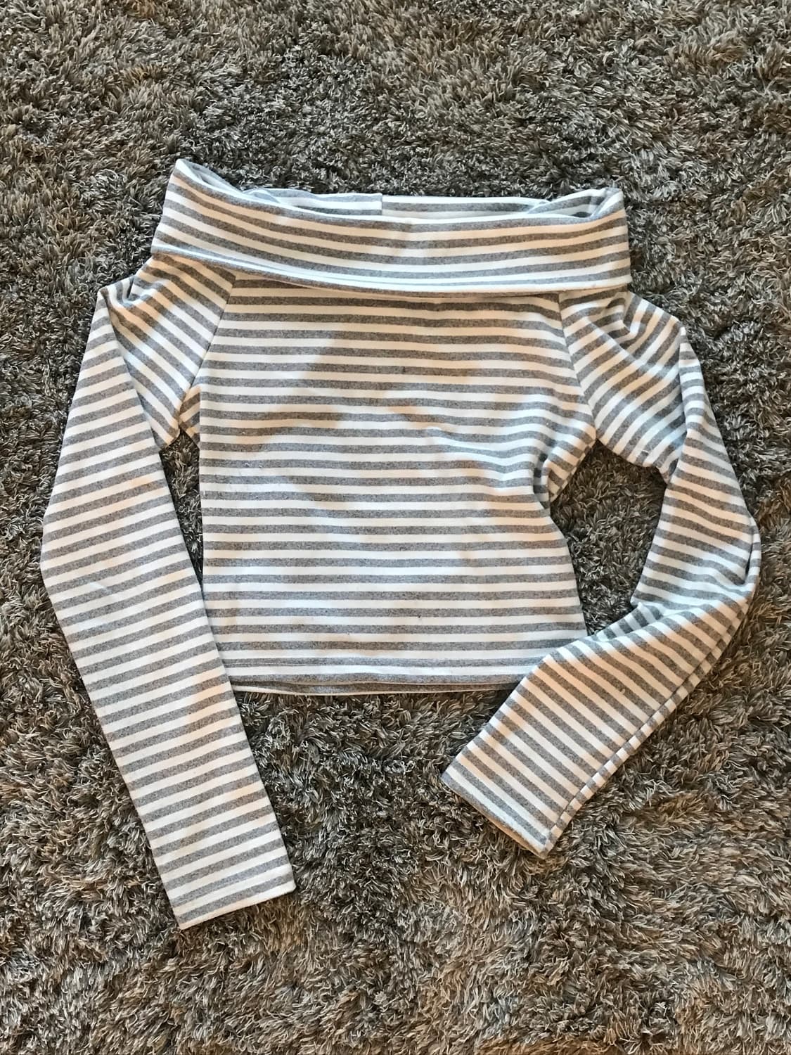 Tense Dance Stripe off shoulder white 상품이미지1
