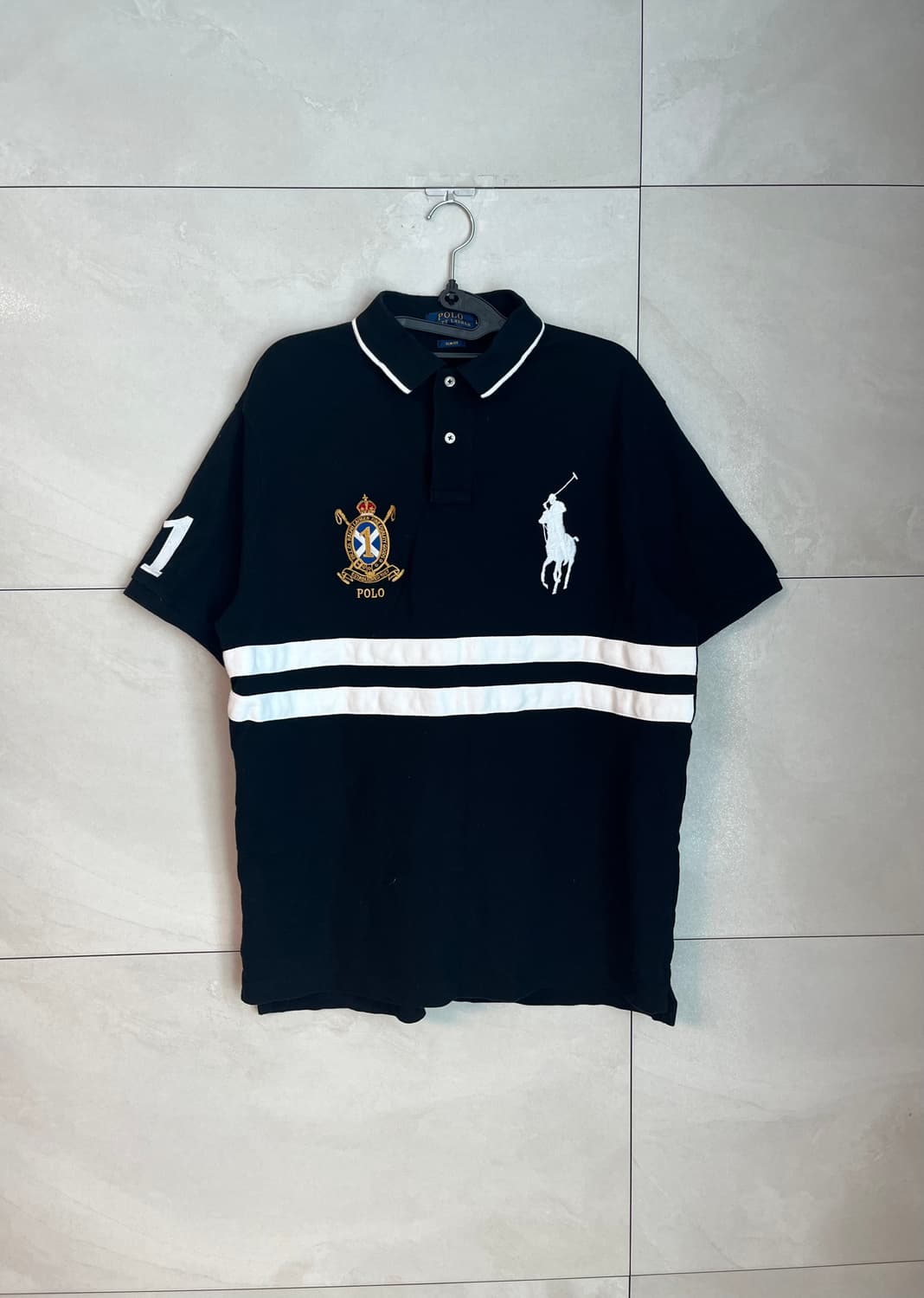 폴로 랄프로렌 빅포니 대장 발팔 카라티 셔츠 블랙 [L] 상품이미지1