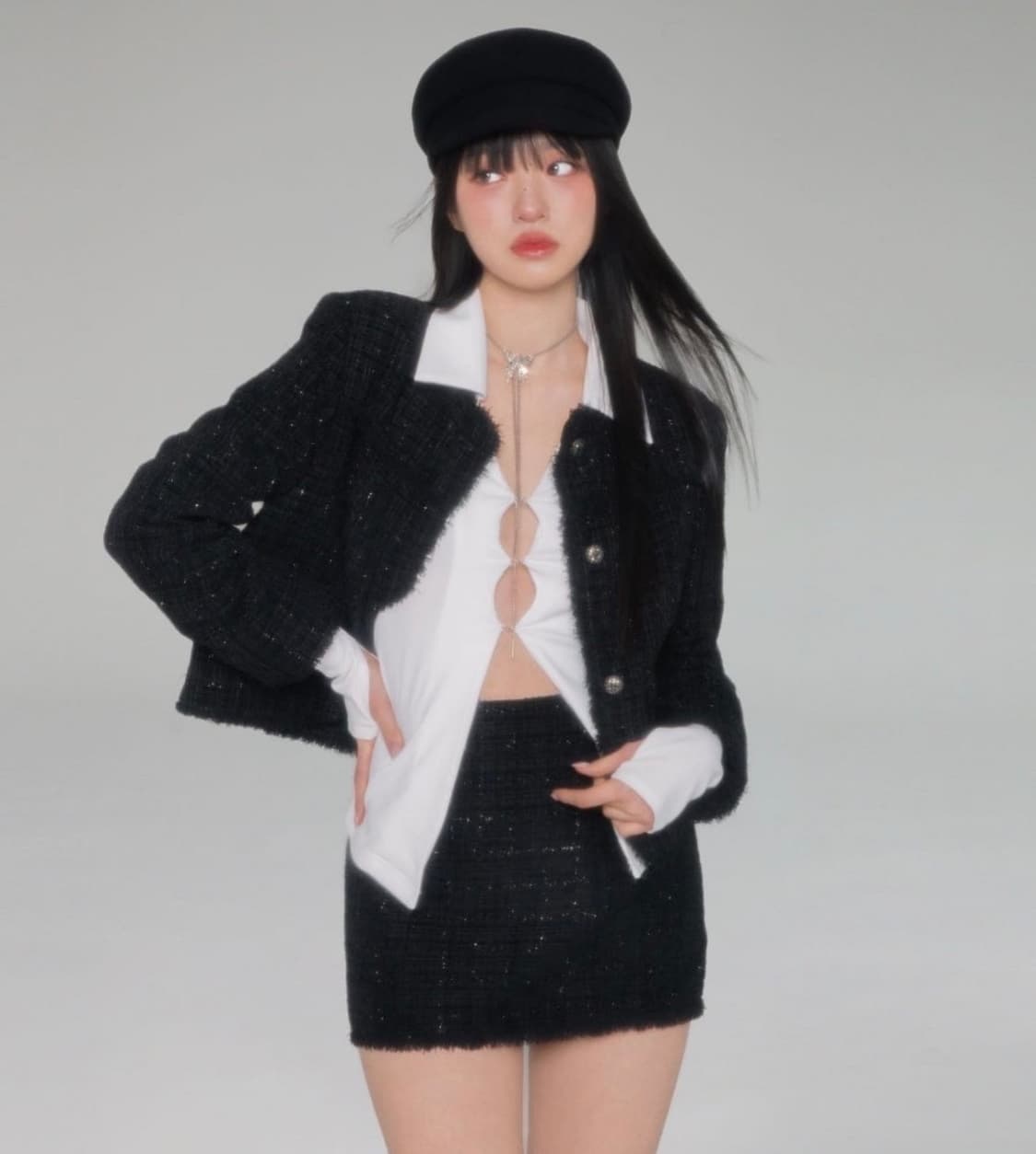 Jennie Newlarin emblem Tweed Jacket 상품이미지1