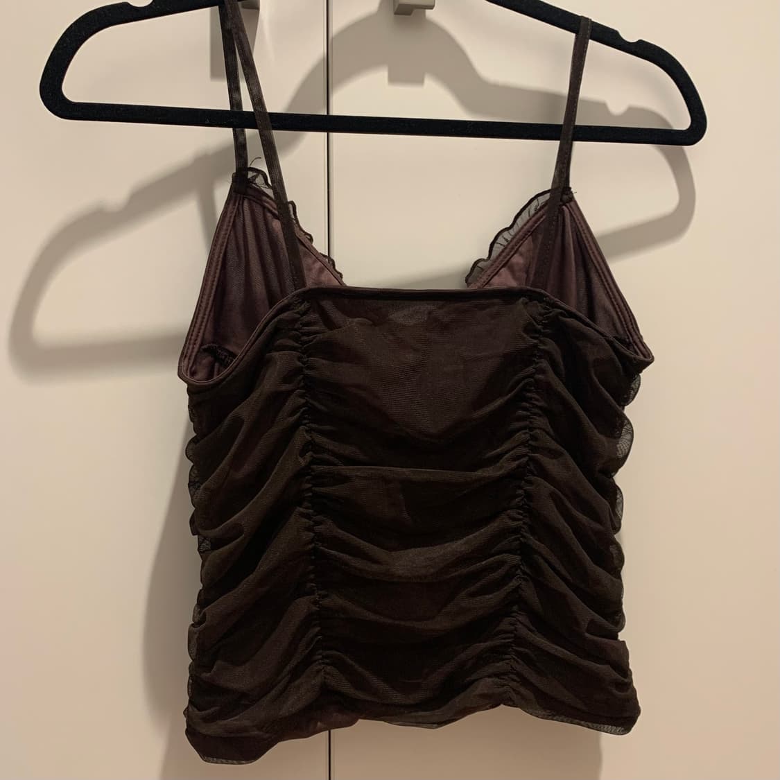 빈티지 셔링 쉬어 캐미탑 브라운 상품이미지5