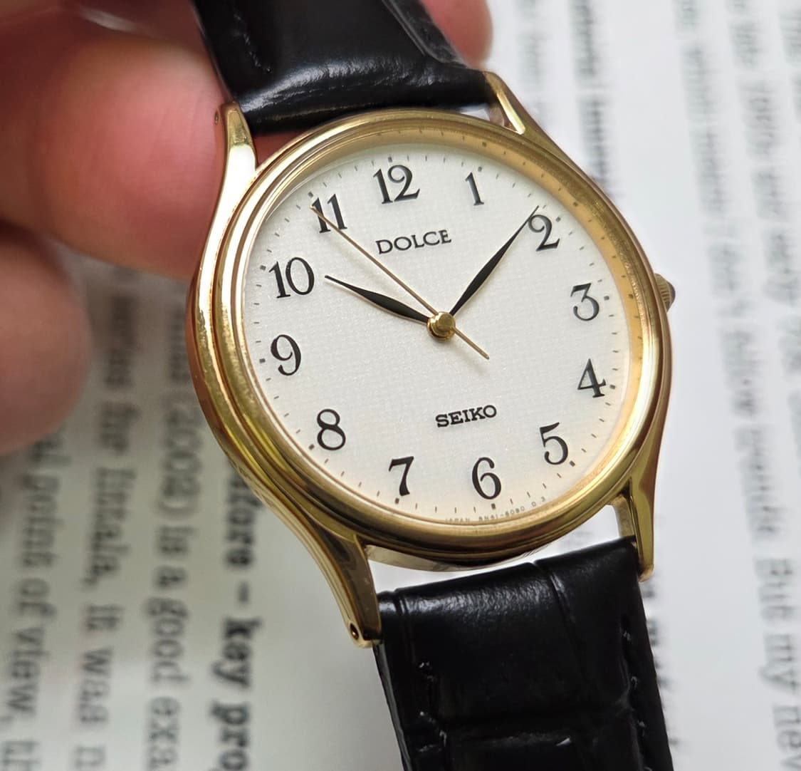 빈티지 세이코 돌체 화이트 아라빅 입체다이얼 논데이트 슬림쿼츠
 상품이미지9
