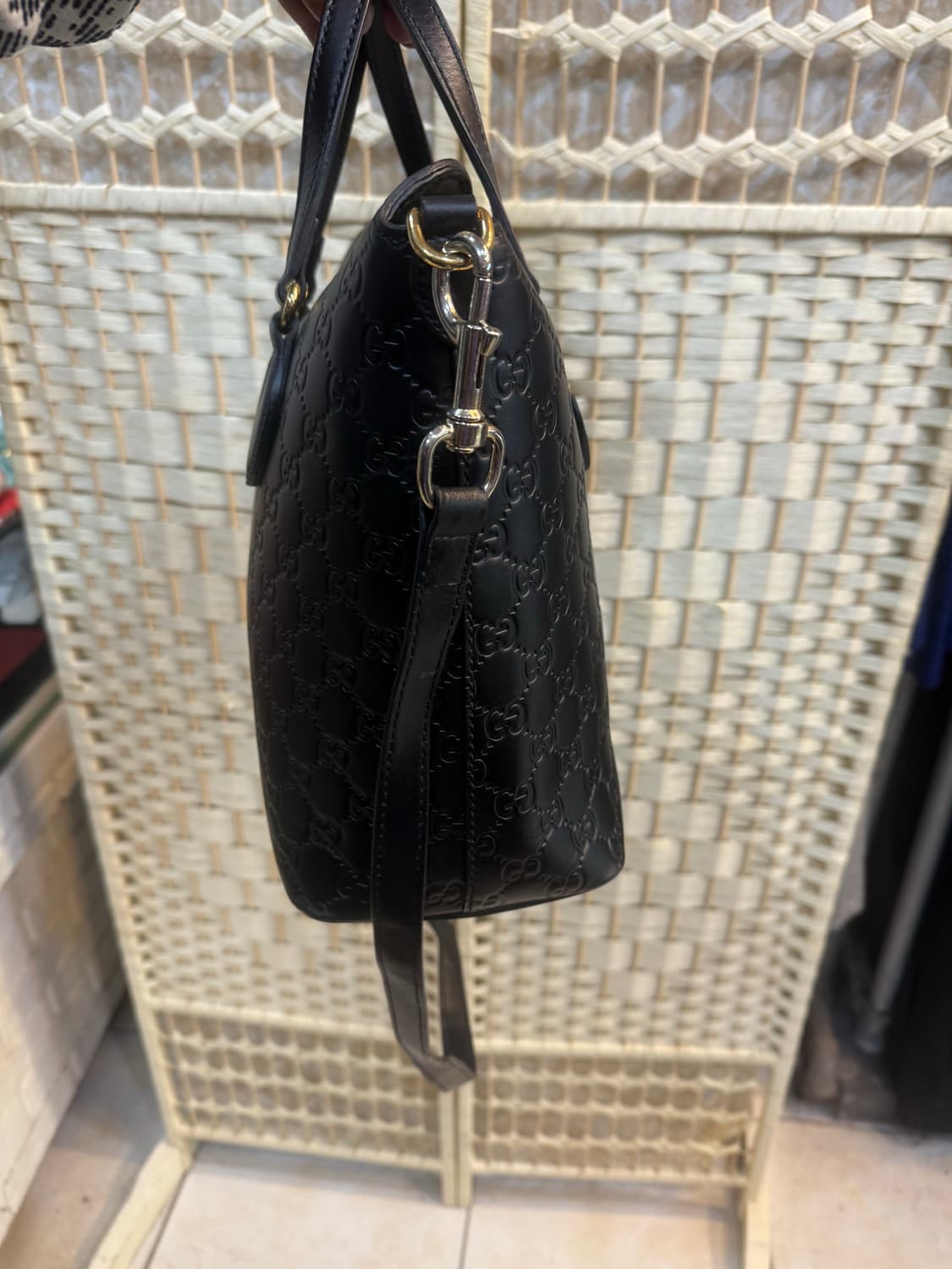 정품 구찌 GG로고 시마 레더 탑 핸들 2way백 팝니다 상품이미지4