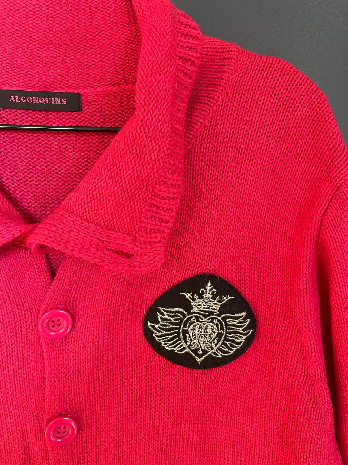 ALGONQUINS 펑크 갸루 그런지 핫핑크 가디건 상품이미지1