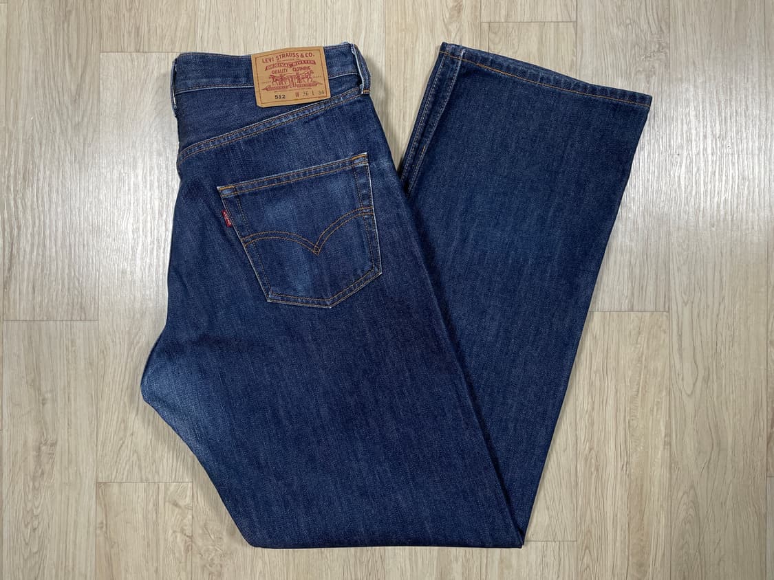 36) 90's 리바이스 512 레귤러핏 진청 데님팬츠 상품이미지1