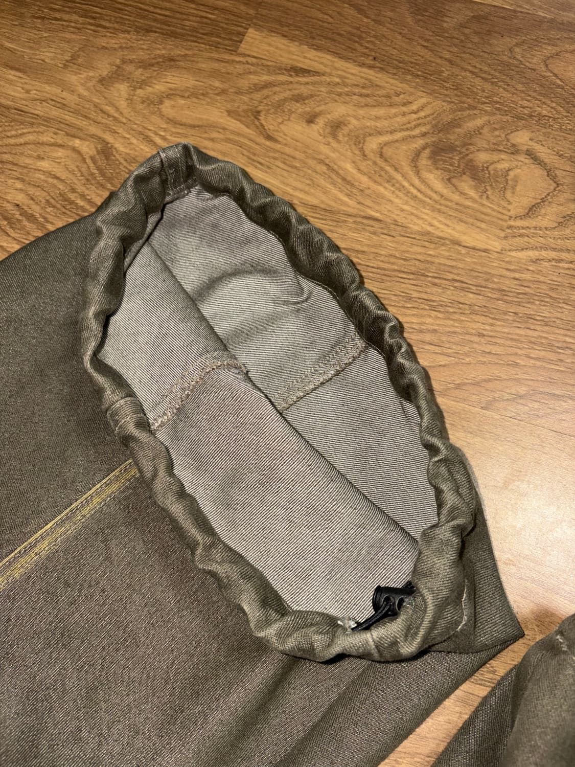 아캄 Washed Line Denim Pants (Khaki) 상품이미지5