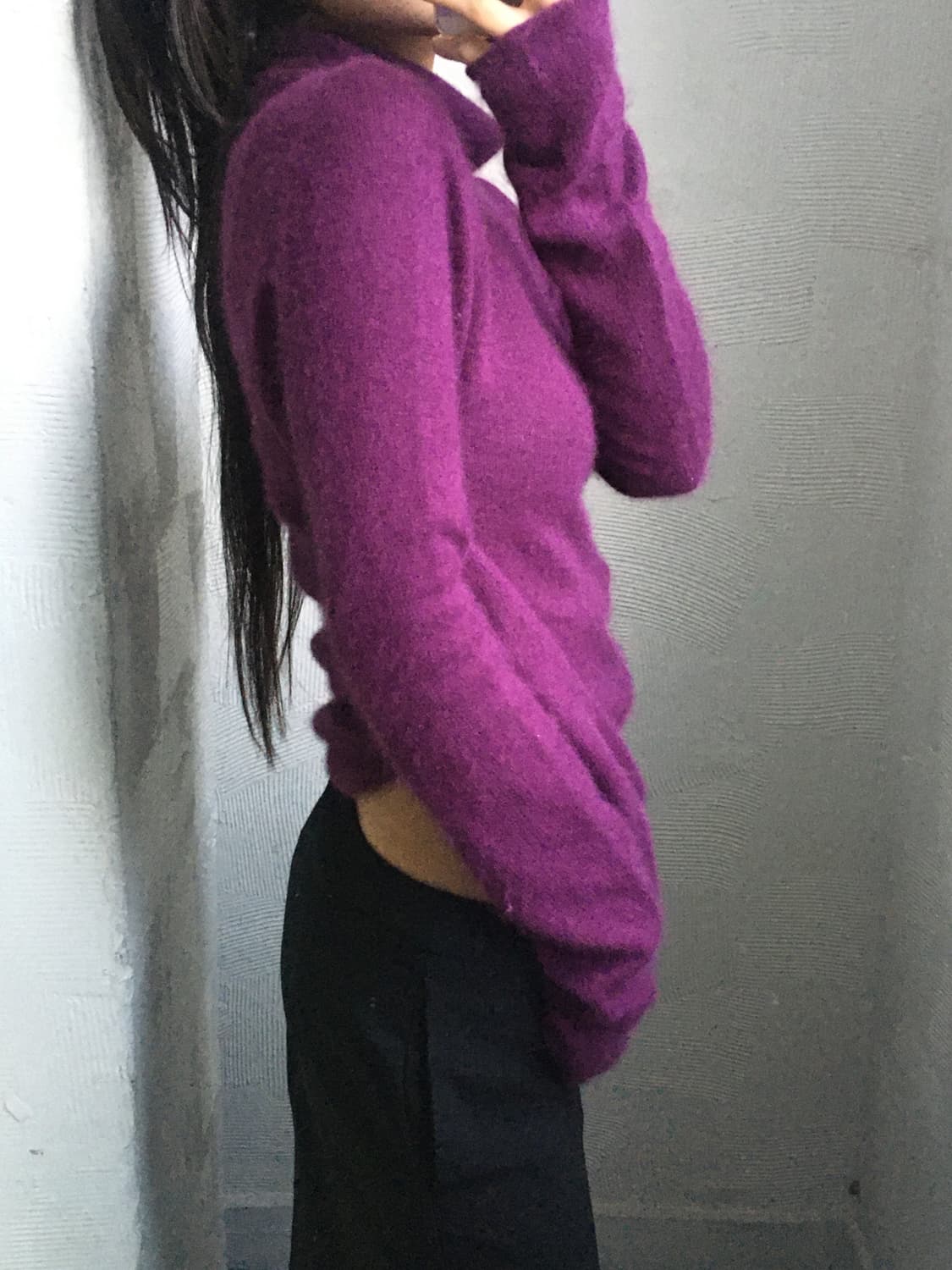 Y’s 요지야마모토 퍼플 터틀넥 니트 상품이미지3