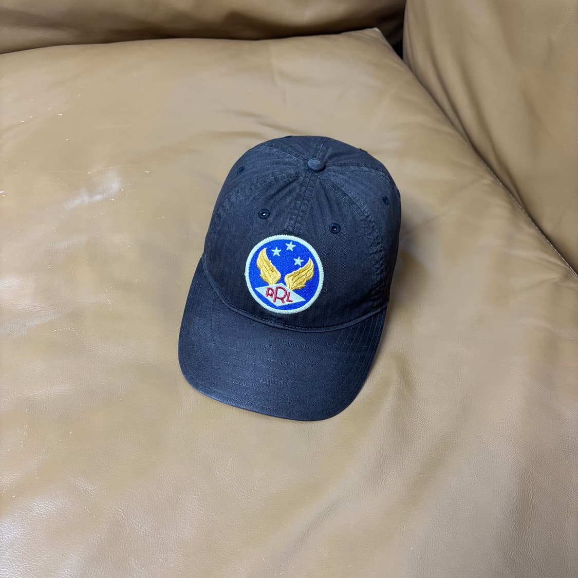 RRL 더블알엘 랄프로렌 폴로 6패널 윙로고 볼캡 모자 (Black) 상품이미지1