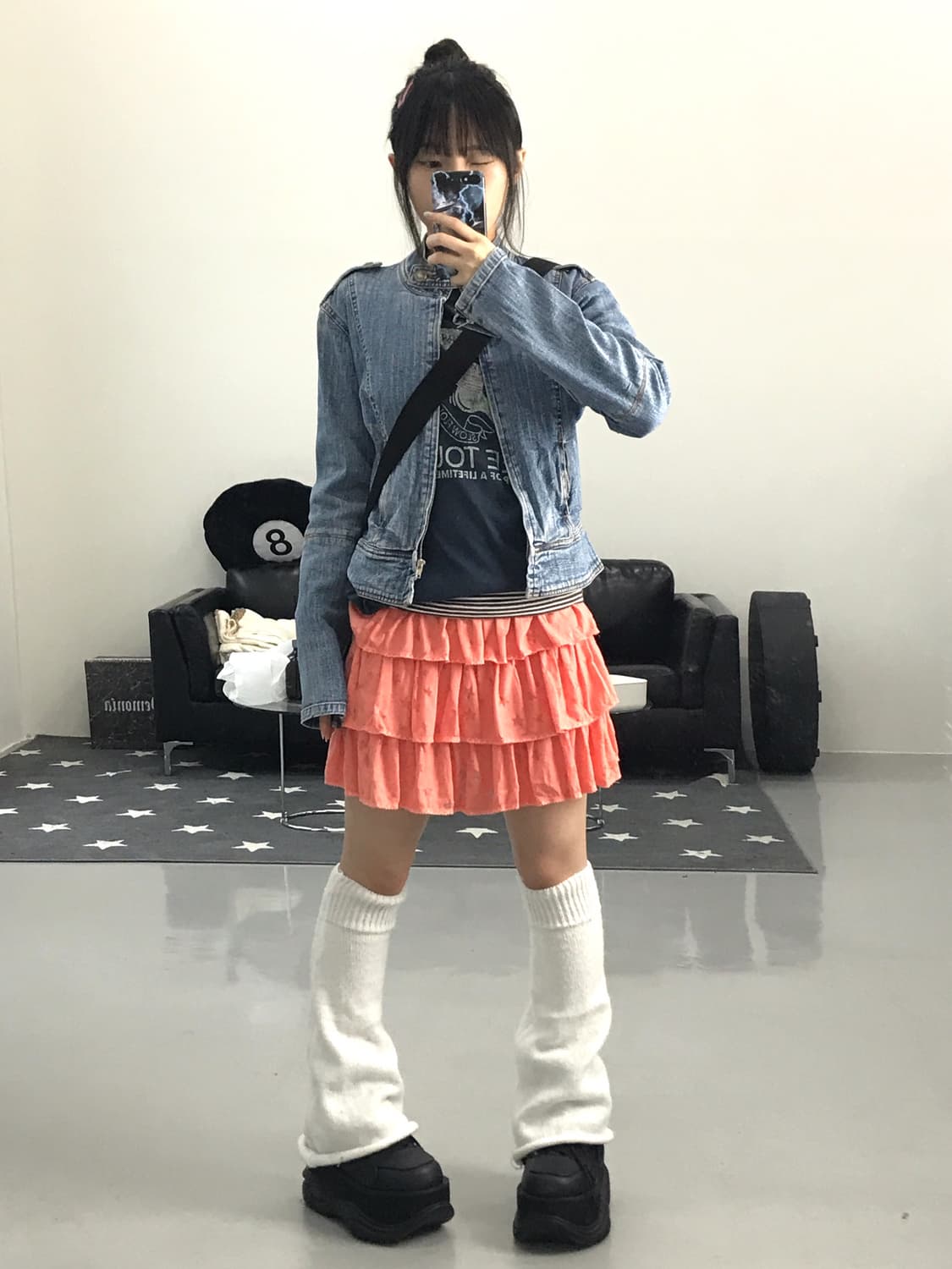 Jpn Coral Pink Star skirts 상품이미지4