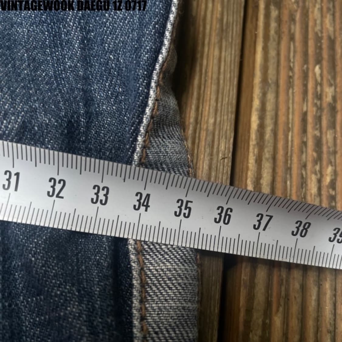 후부 워싱 스트링 청바지 33 상품이미지6