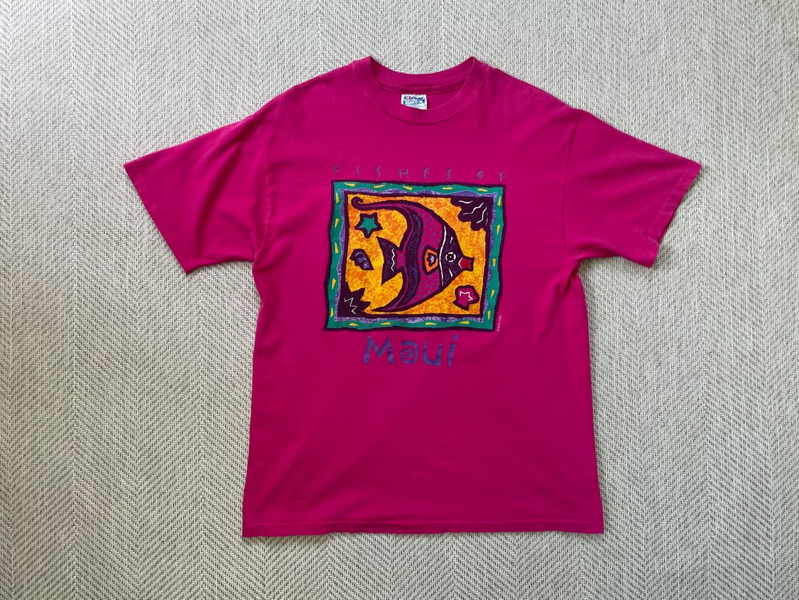 90s usa 싱글 hanes Maui  아트 반팔티셔츠  상품이미지1