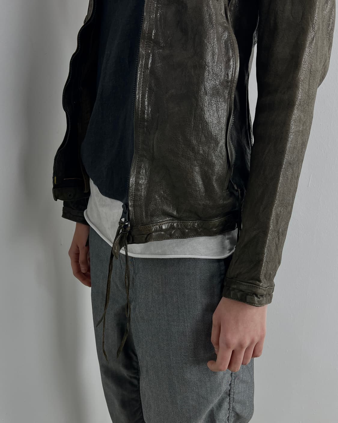 Christian Peau (크리스찬포) 하이넥 버팔로 레더 자켓 상품이미지5