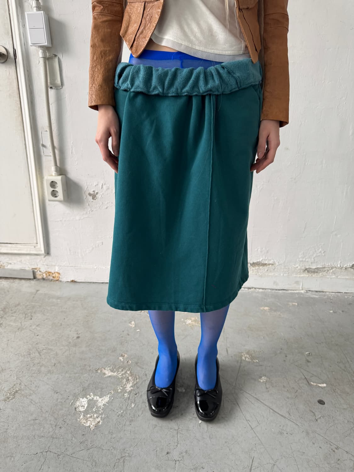 Teal green sweat midi skirt 상품이미지8
