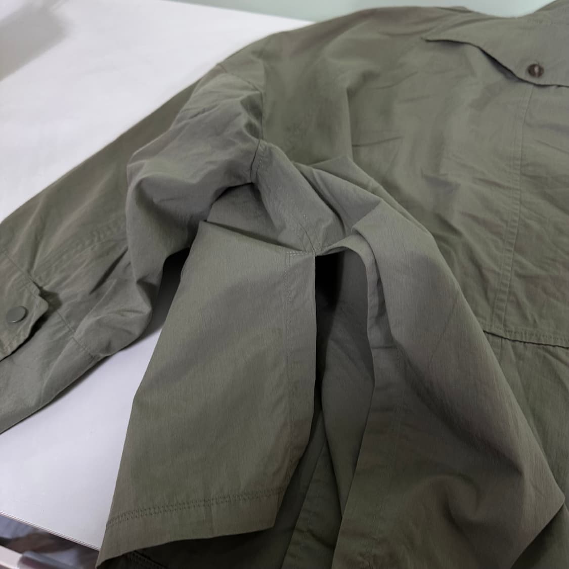 우먼OS 시스템 가오리오버핏 라이트카키 카라포인트 야상자켓 상품이미지9