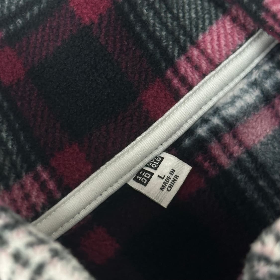 유니클로 체크 후리스 집업 상품이미지3