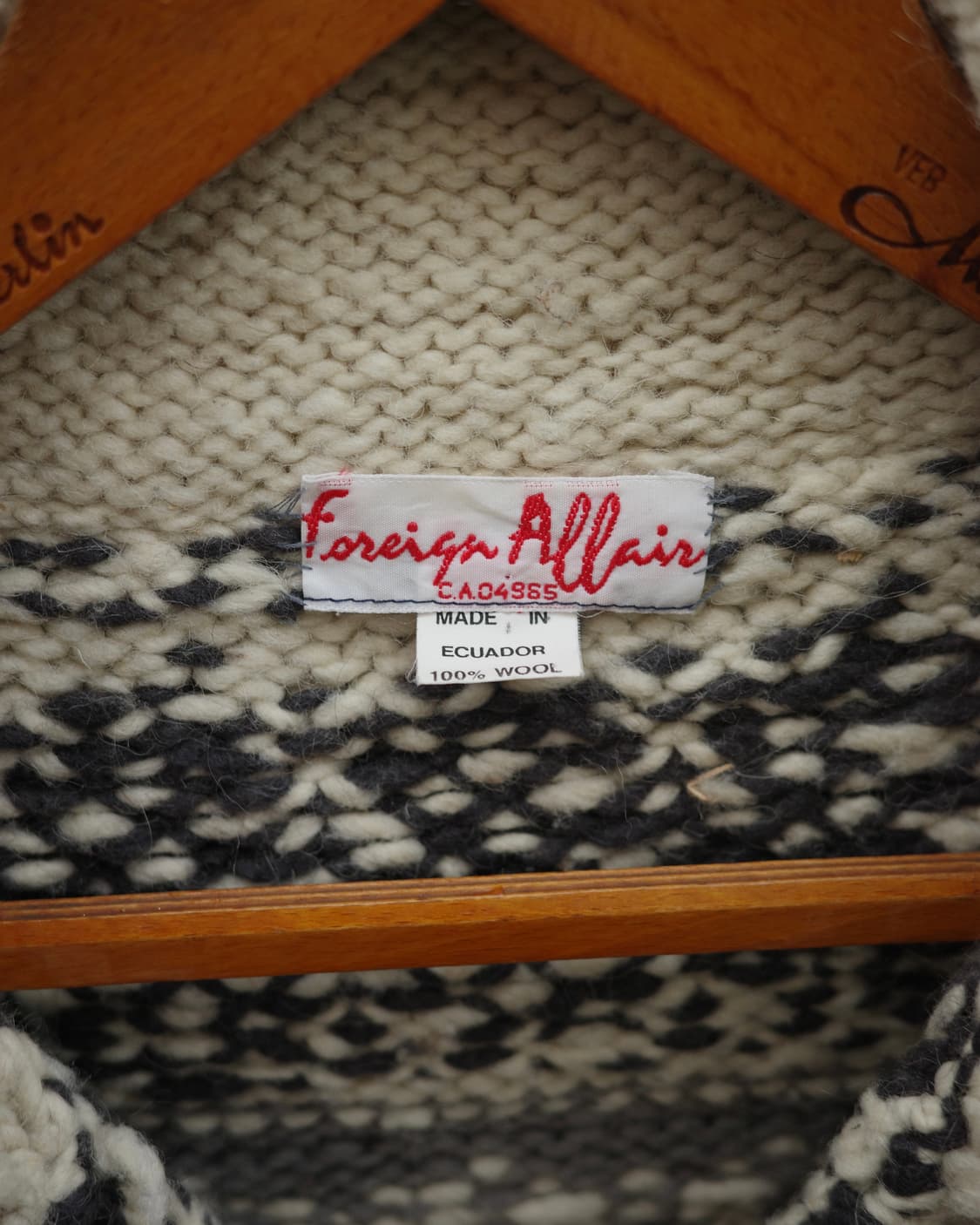 80-90‘s 빈티지 노르딕 패턴 후드 니트 상품이미지3