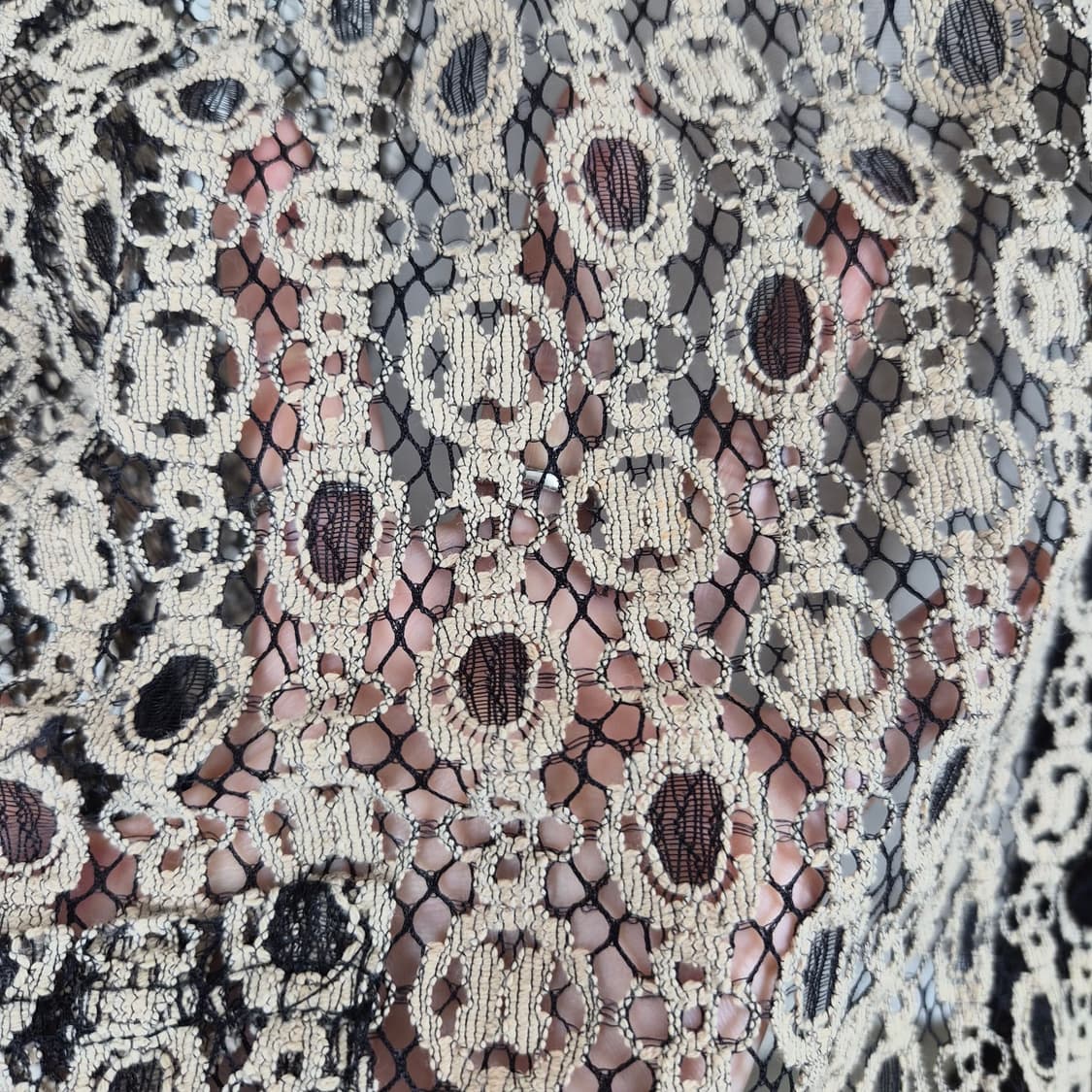 재팬 CASALINGA 베이지 블랙 레이스 시스루 가디건 상품이미지10