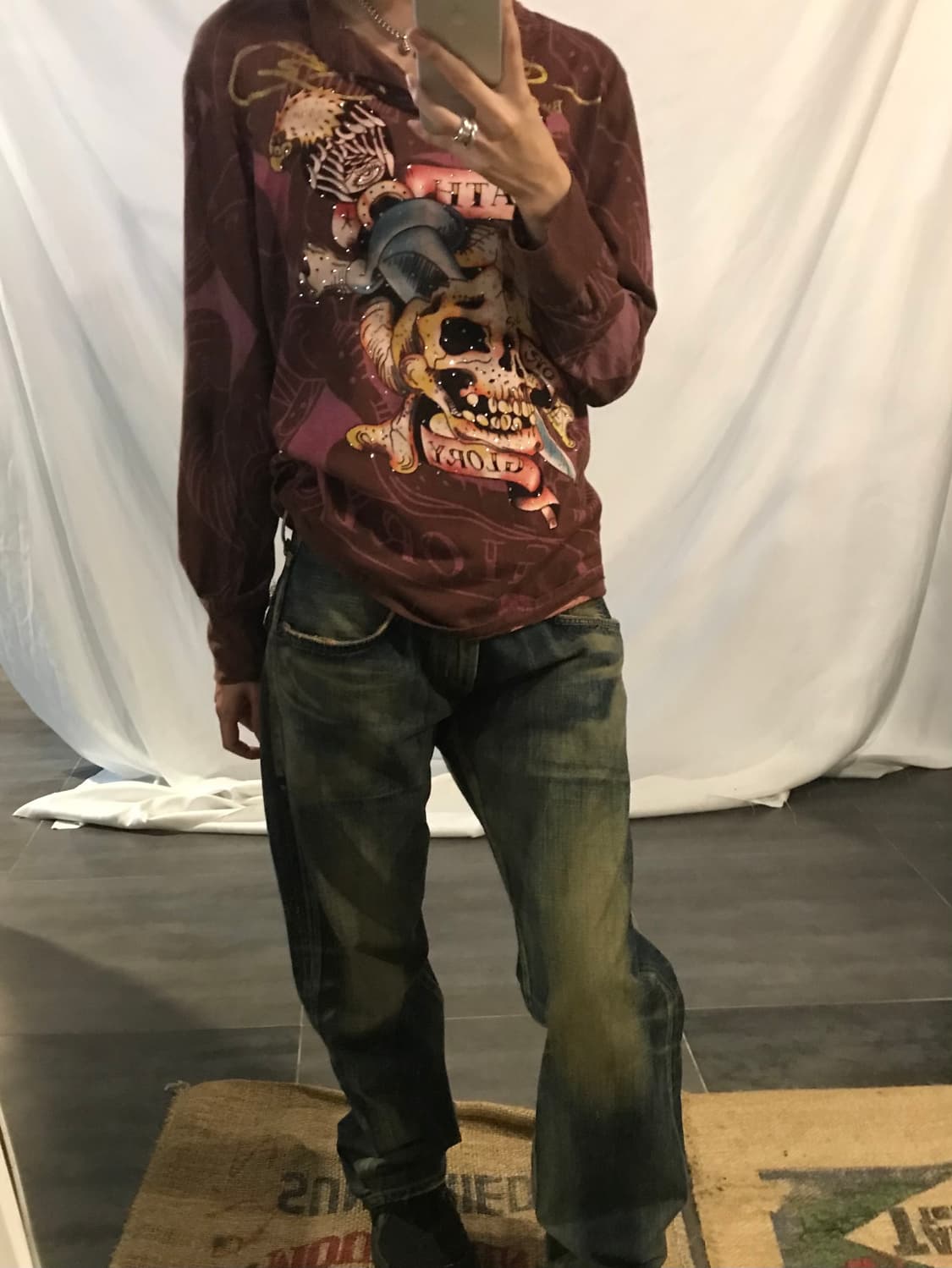 Ed Hardy Burgundy Long Sleeve 상품이미지7