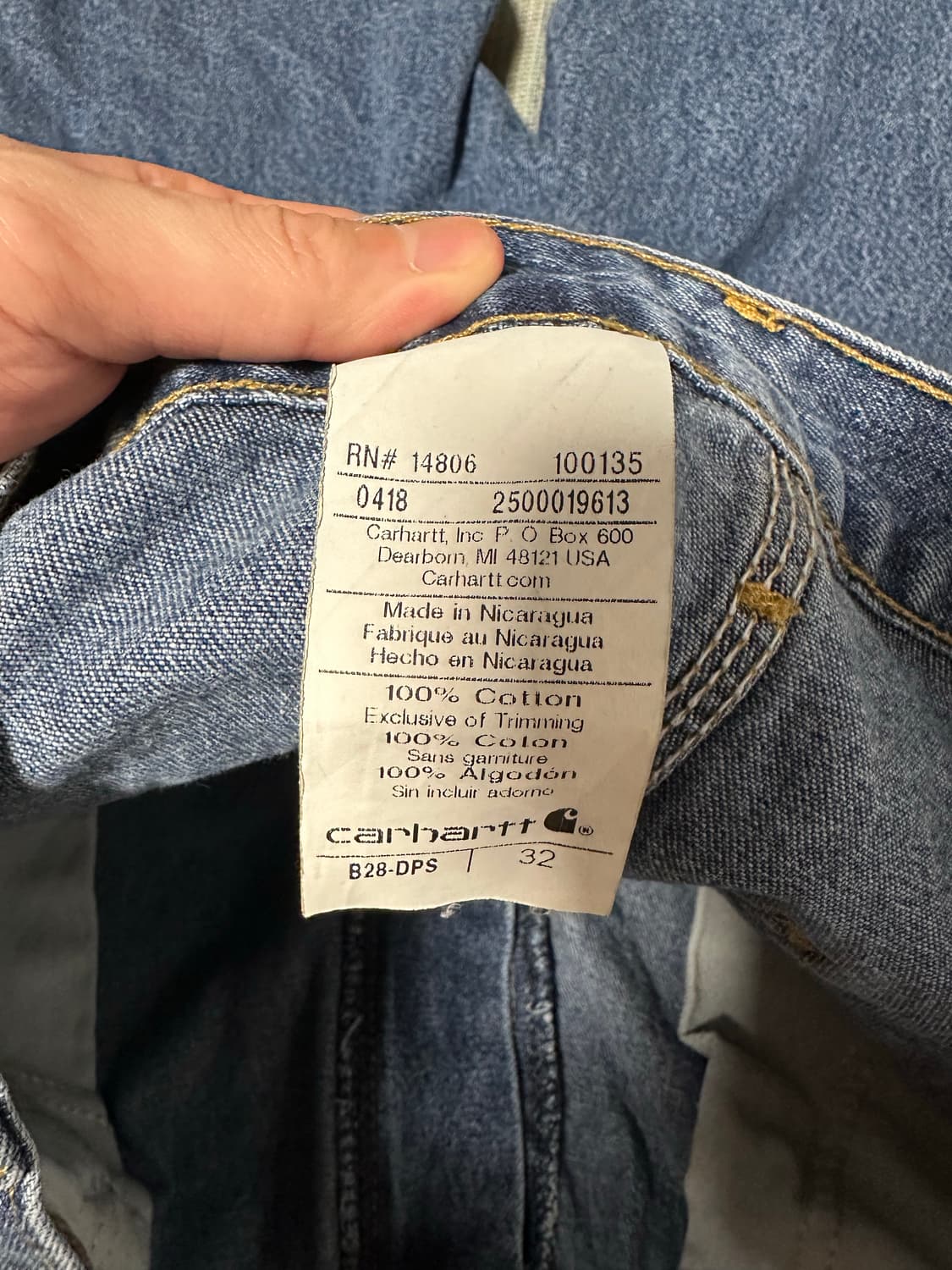 칼하트 데님 반바지 쇼츠 32 상품이미지3