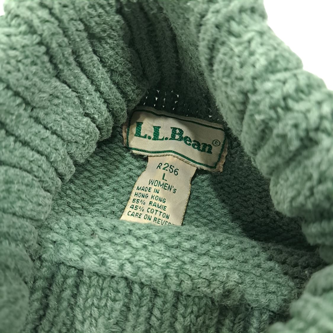 CL351 L 엘엘빈 80s 홍콩판 케이블 터틀넥 세이지그린 니트스웨터 상품이미지4