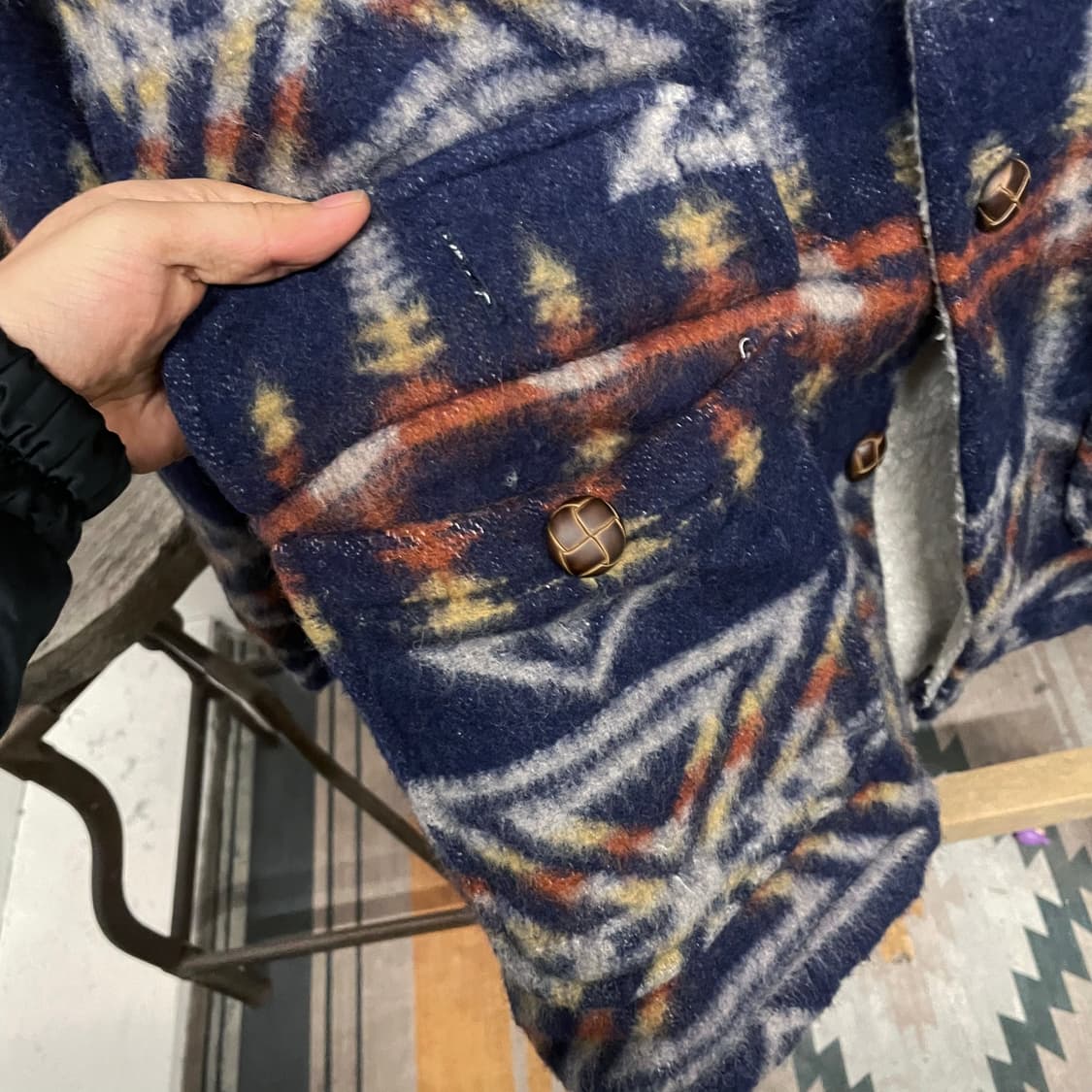 90s 존스 하머 쉐르파 안감 에스닉 패턴 자켓 상품이미지6