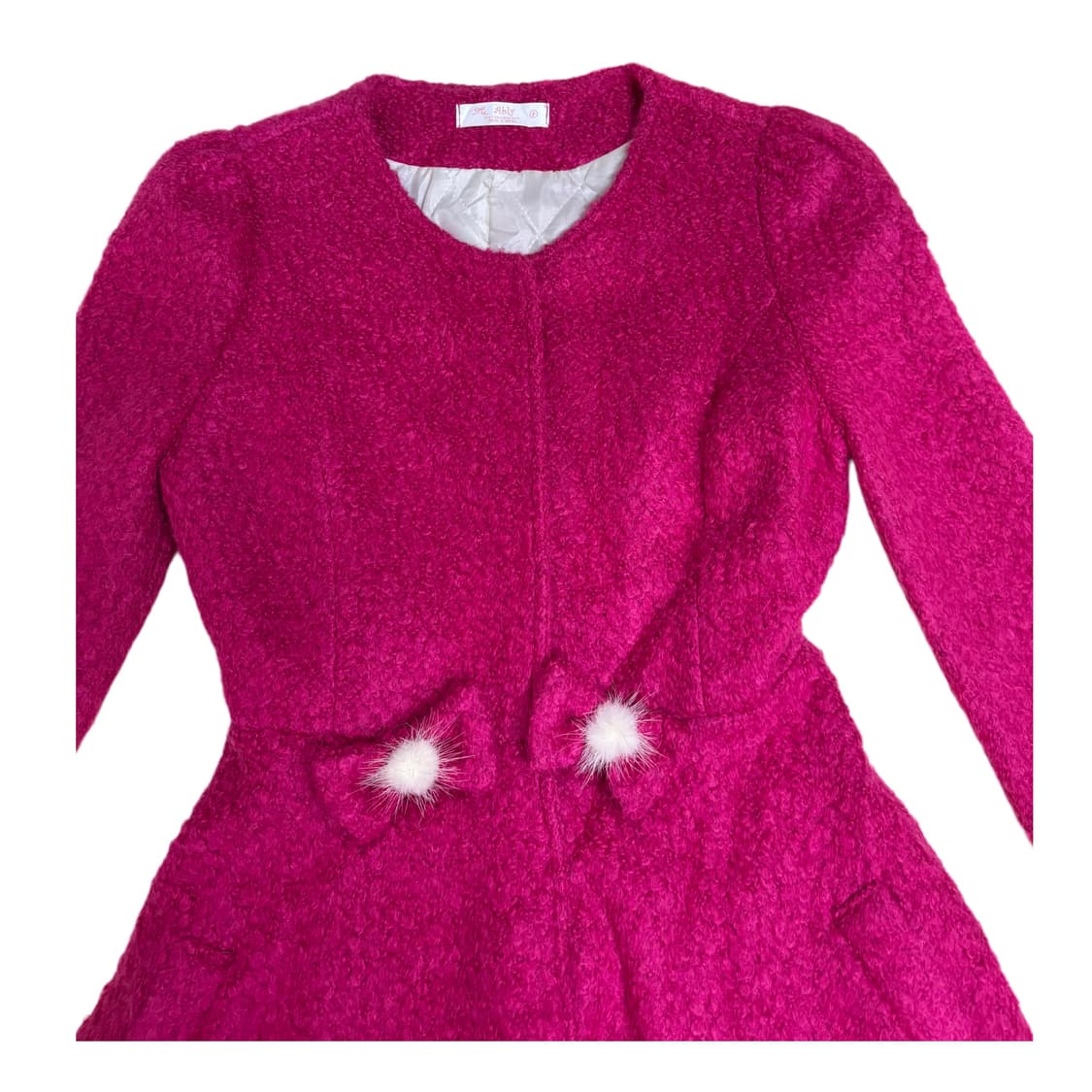 빈티지 러블리 리본 핫핑크 코트 상품이미지3