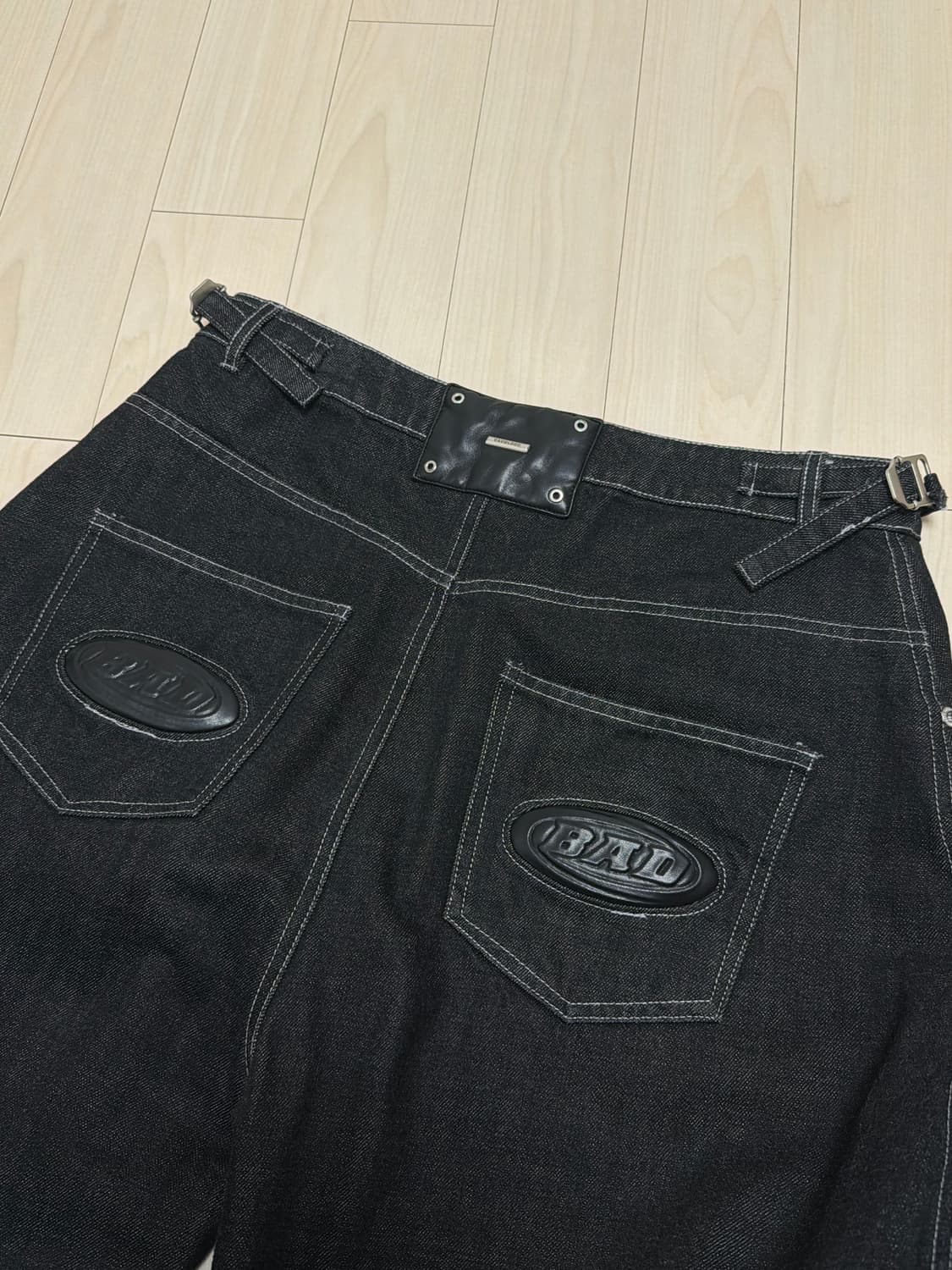 배드블러드 스쿼드 컨벡스 데님팬츠 블랙 S 상품이미지6