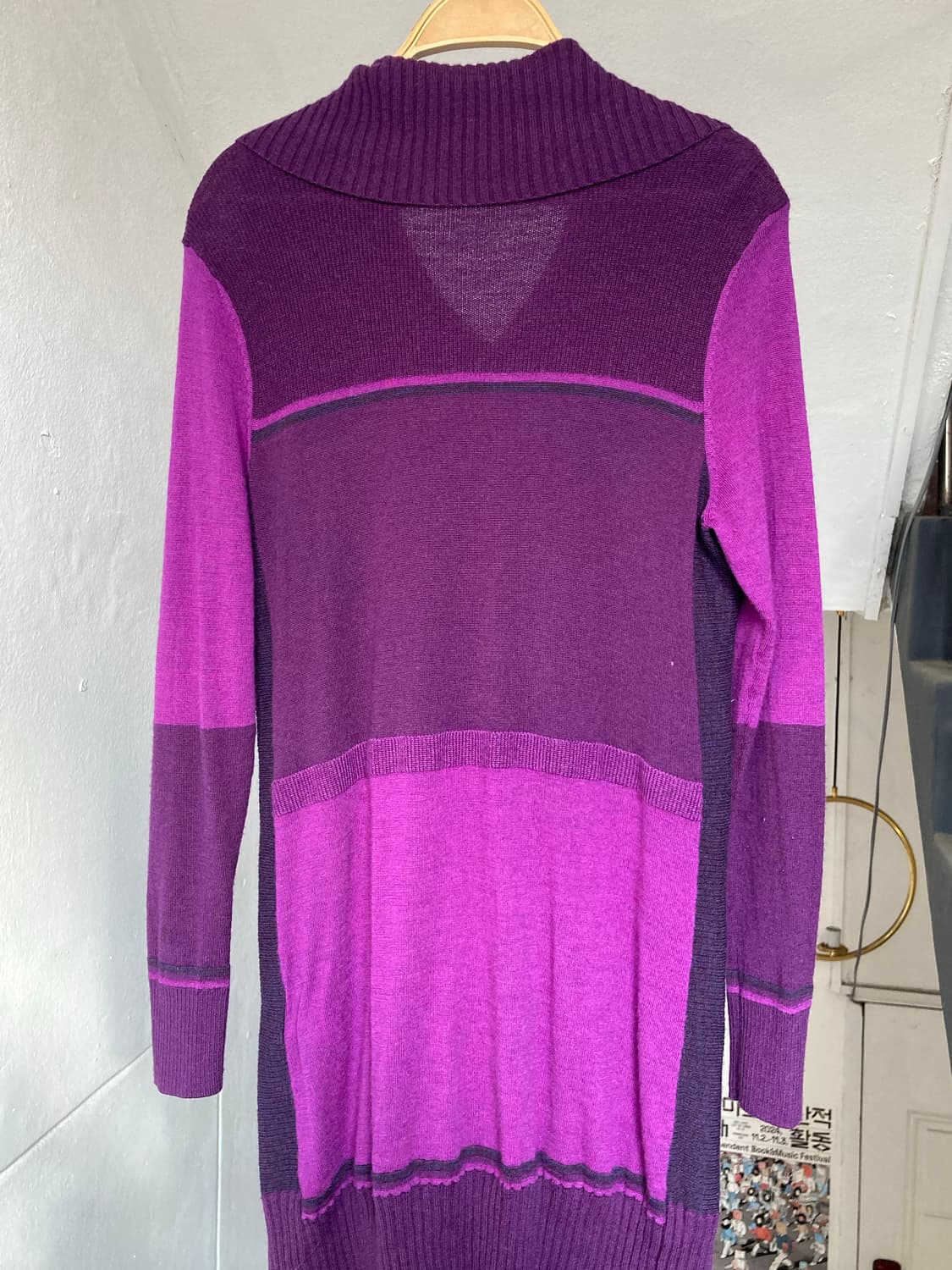 딥 퍼플 울 레이어드 가디건 자켓 상품이미지8