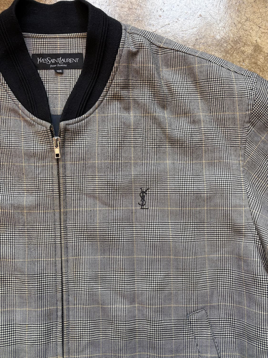 90s 생로랑 글렌 체크 블루종 상품이미지2