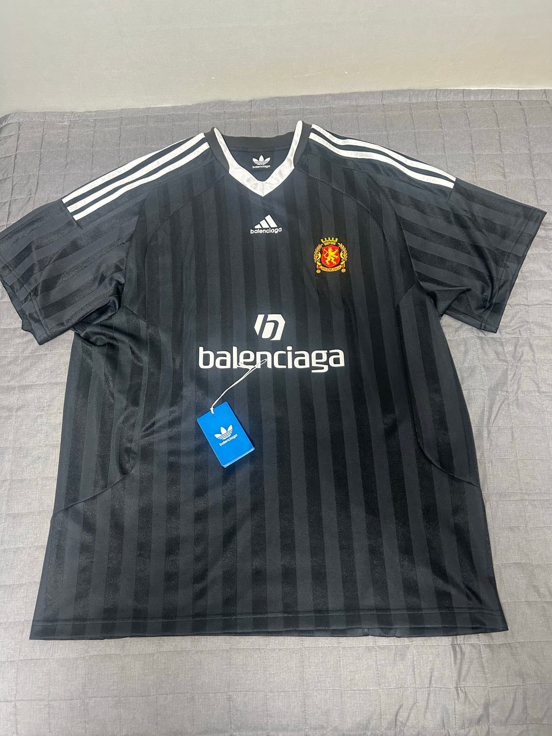 [2] 발렌시아가 아디다스 사커 풋볼 져지 반팔 티셔츠 블랙 상품이미지1