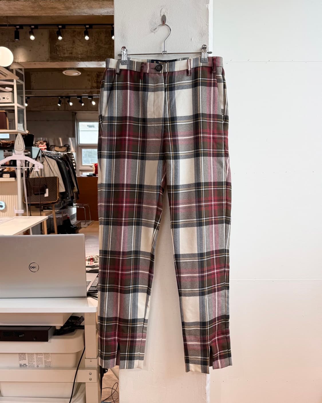 비비안 웨스트우드 레드 그린 체크 슬랙스 팬츠  상품이미지2