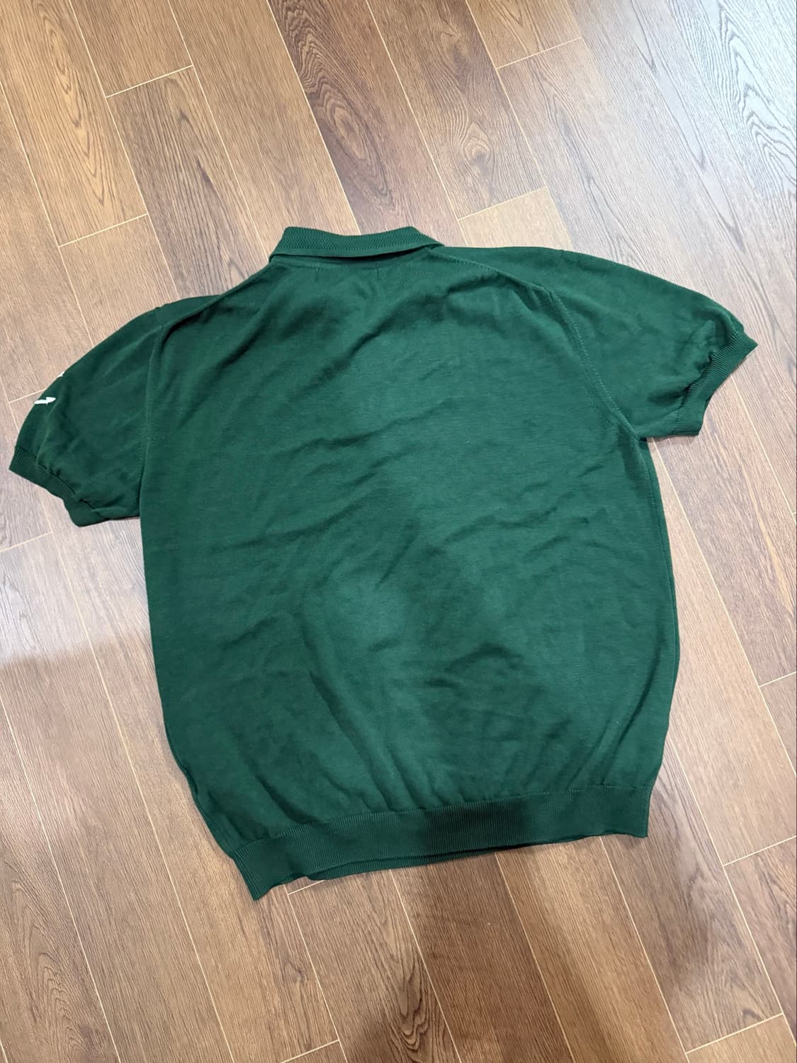 (2XL) 건지울른스 반팔 카라 니트 딥그린 상품이미지2