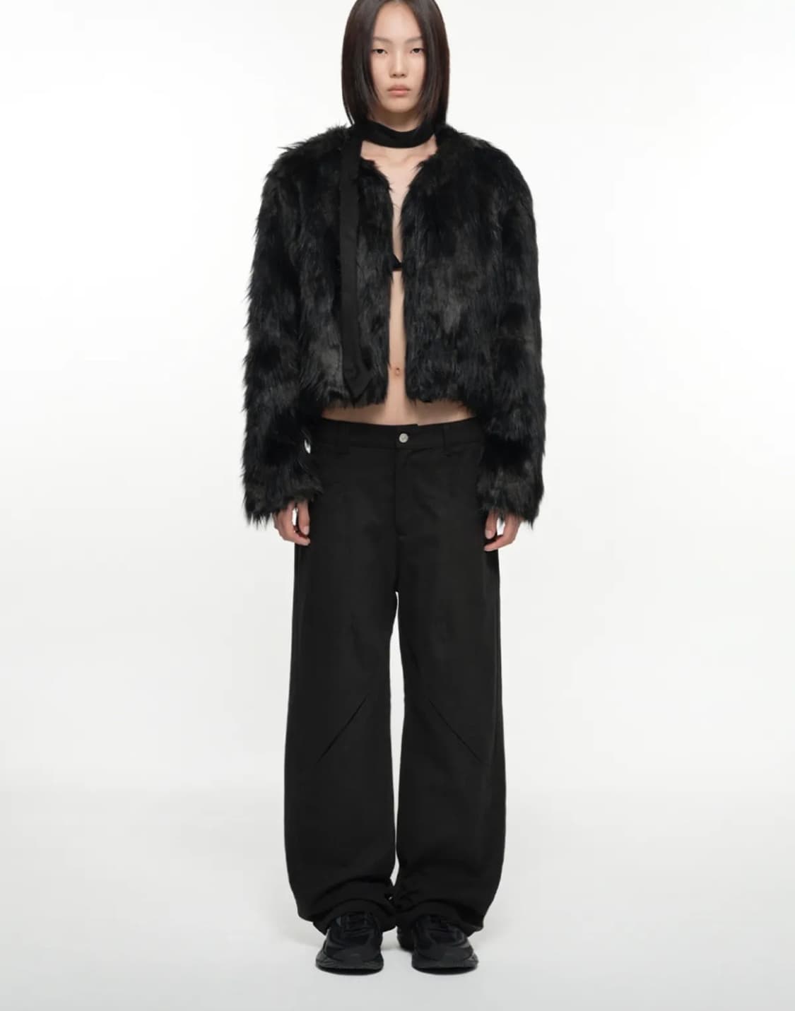 나체 블랙 퍼자켓 상품이미지1